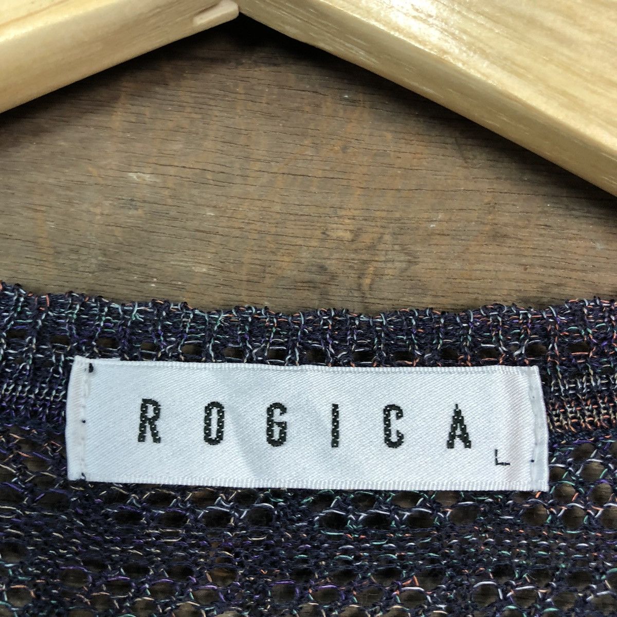 Homespun Knitwear × Japanese Brand Rogica mesh net crochet Purple sexy cardigan Knitwear #c680 Size US M / EU 48-50 / 2 - 9 Thumbnail
