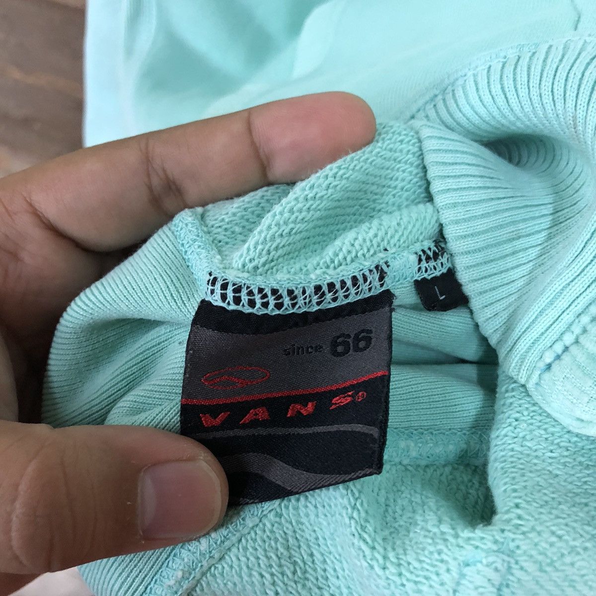 Vans × Vintage Vans vintage Turqouise Hoodies #4006 Size US L / EU 52-54 / 3 - 9 Thumbnail