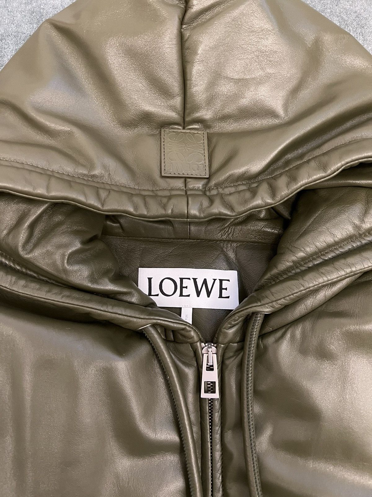 Loewe $8550 Loewe Zip-Up Puffer Leather Hoodie Green Size US S / EU 44-46 / 1 - 3 Thumbnail