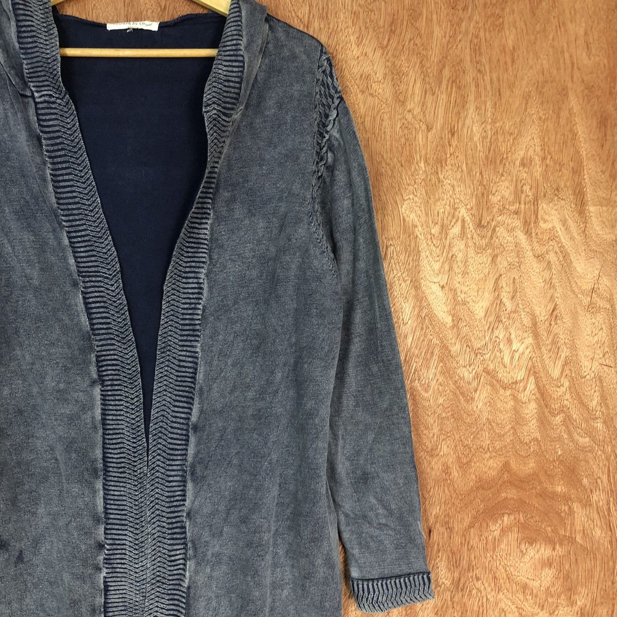 Japanese Brand Growth By Grail Grey faded Cardigan knitwear #c602DL Size US M / EU 48-50 / 2 - 5 Thumbnail