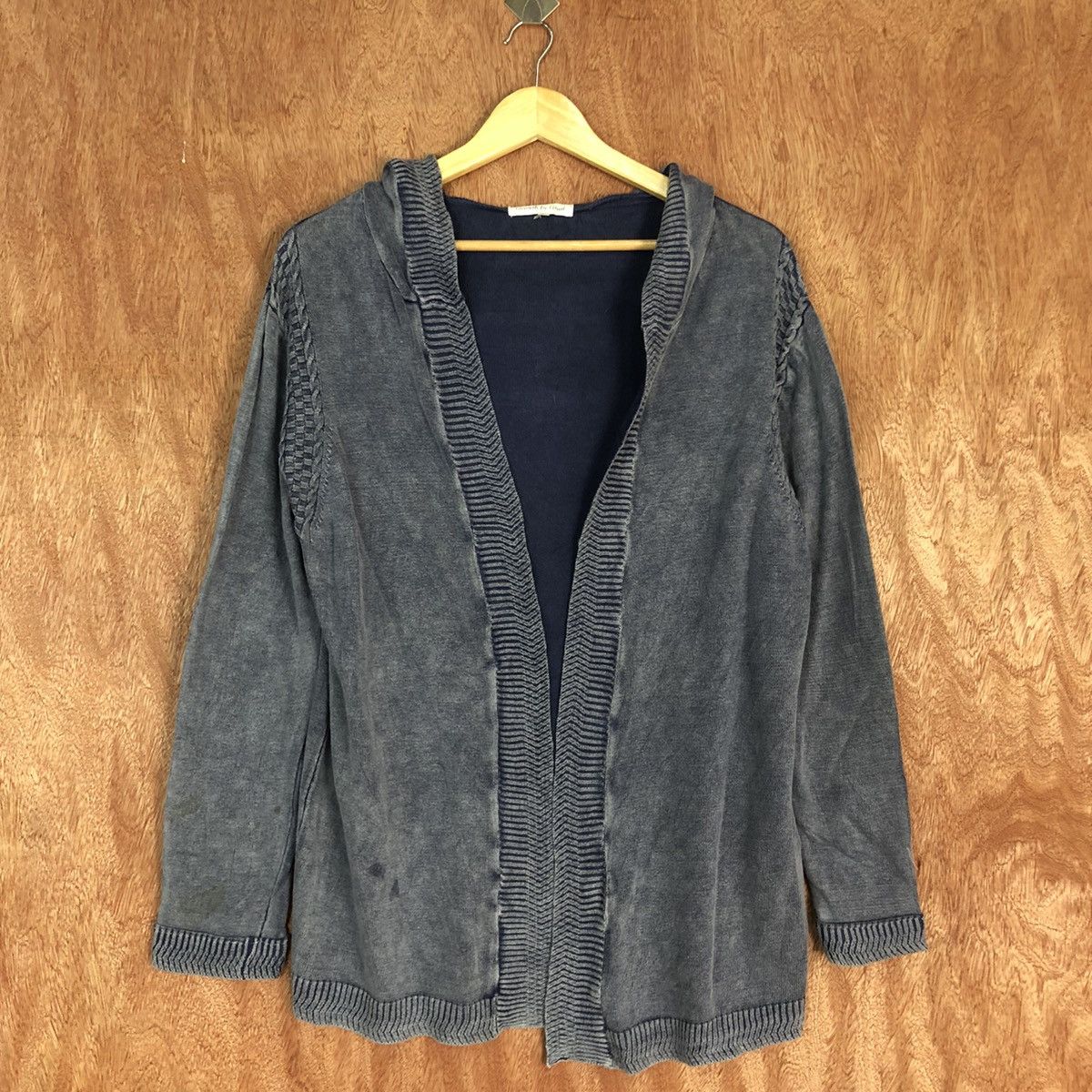 Japanese Brand Growth By Grail Grey faded Cardigan knitwear #c602DL Size US M / EU 48-50 / 2 - 3 Thumbnail