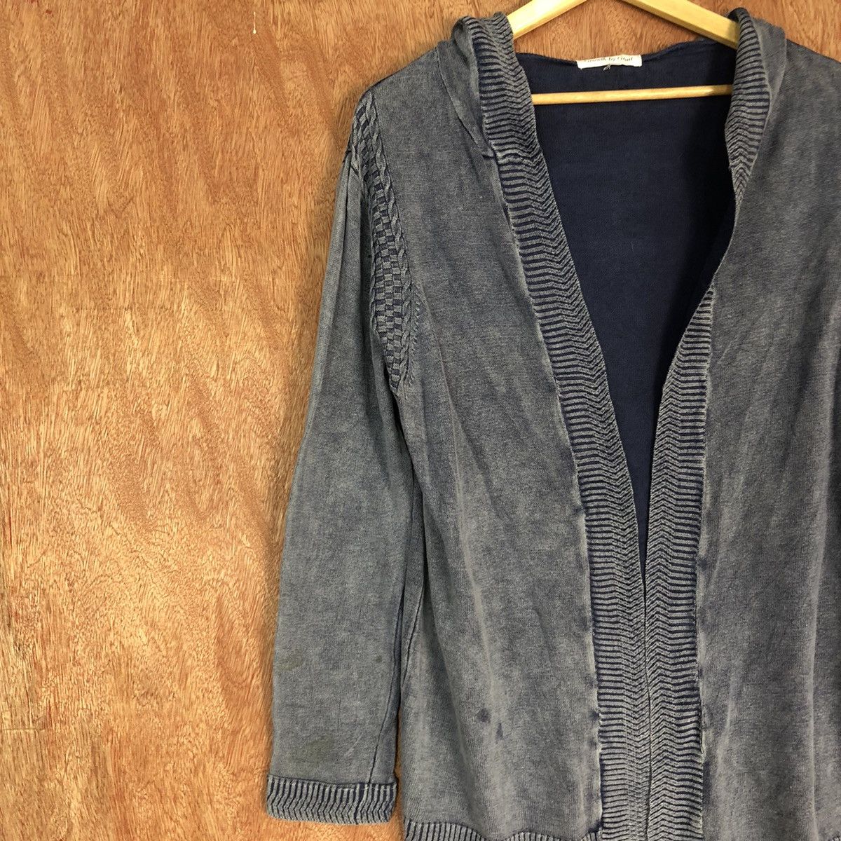 Japanese Brand Growth By Grail Grey faded Cardigan knitwear #c602DL Size US M / EU 48-50 / 2 - 7 Thumbnail