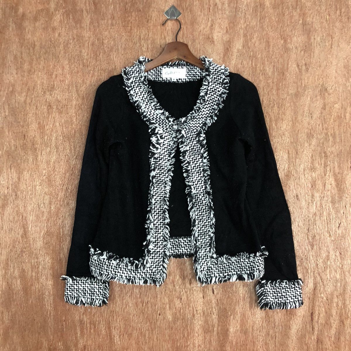 Japanese Brand DLL Coup De Poing Black shag mohair Cardigan #c578 Size M / US 6-8 / IT 42-44 - 1 Thumbnail