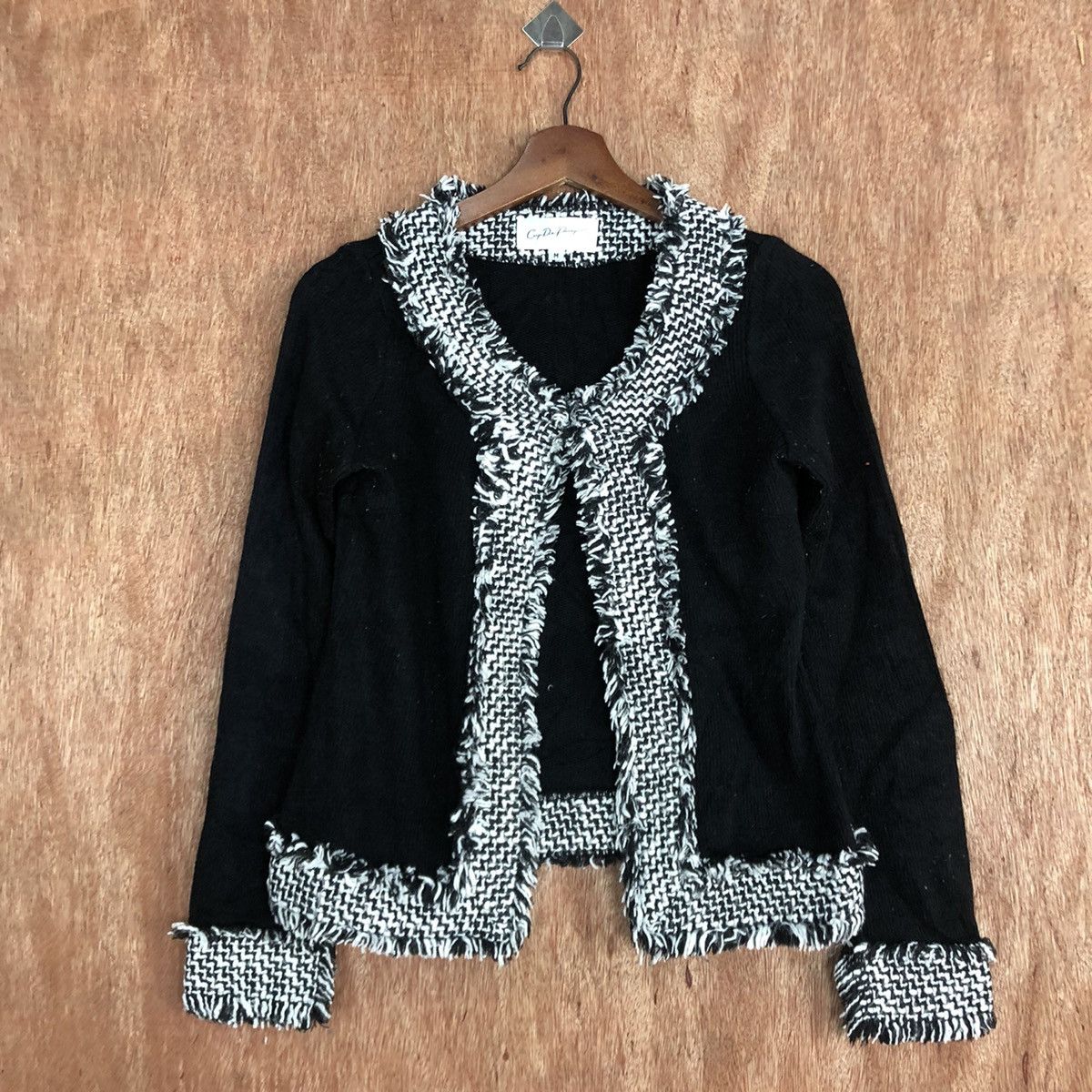 Japanese Brand DLL Coup De Poing Black shag mohair Cardigan #c578 Size M / US 6-8 / IT 42-44 - 3 Thumbnail