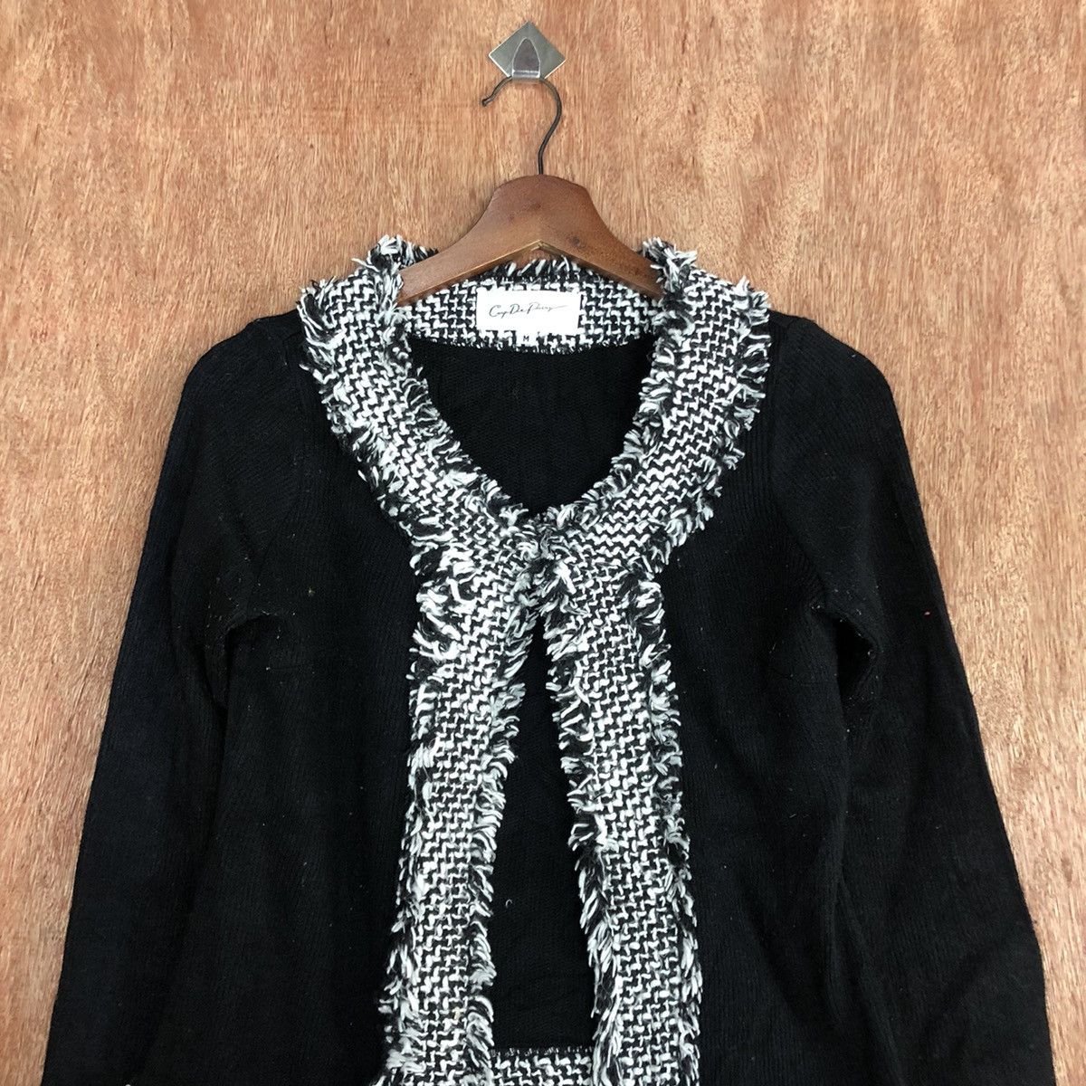 Japanese Brand DLL Coup De Poing Black shag mohair Cardigan #c578 Size M / US 6-8 / IT 42-44 - 2 Thumbnail