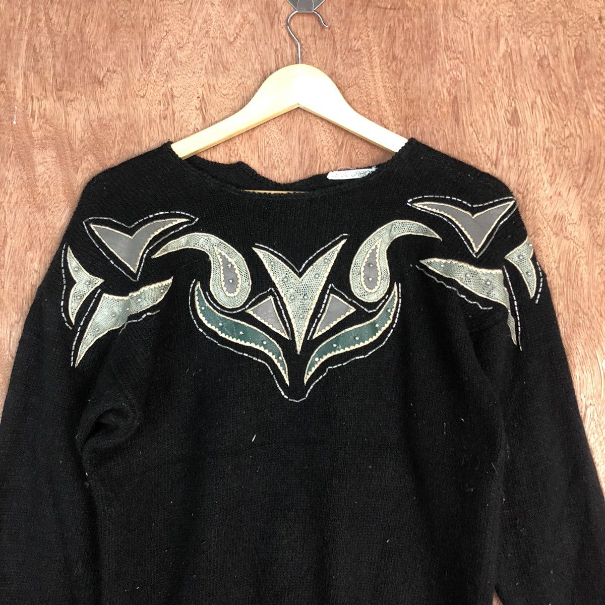 Vintage DLL Le-Scorpion Black Knitwear art streetwear #c608 Size US S / EU 44-46 / 1 - 2 Thumbnail