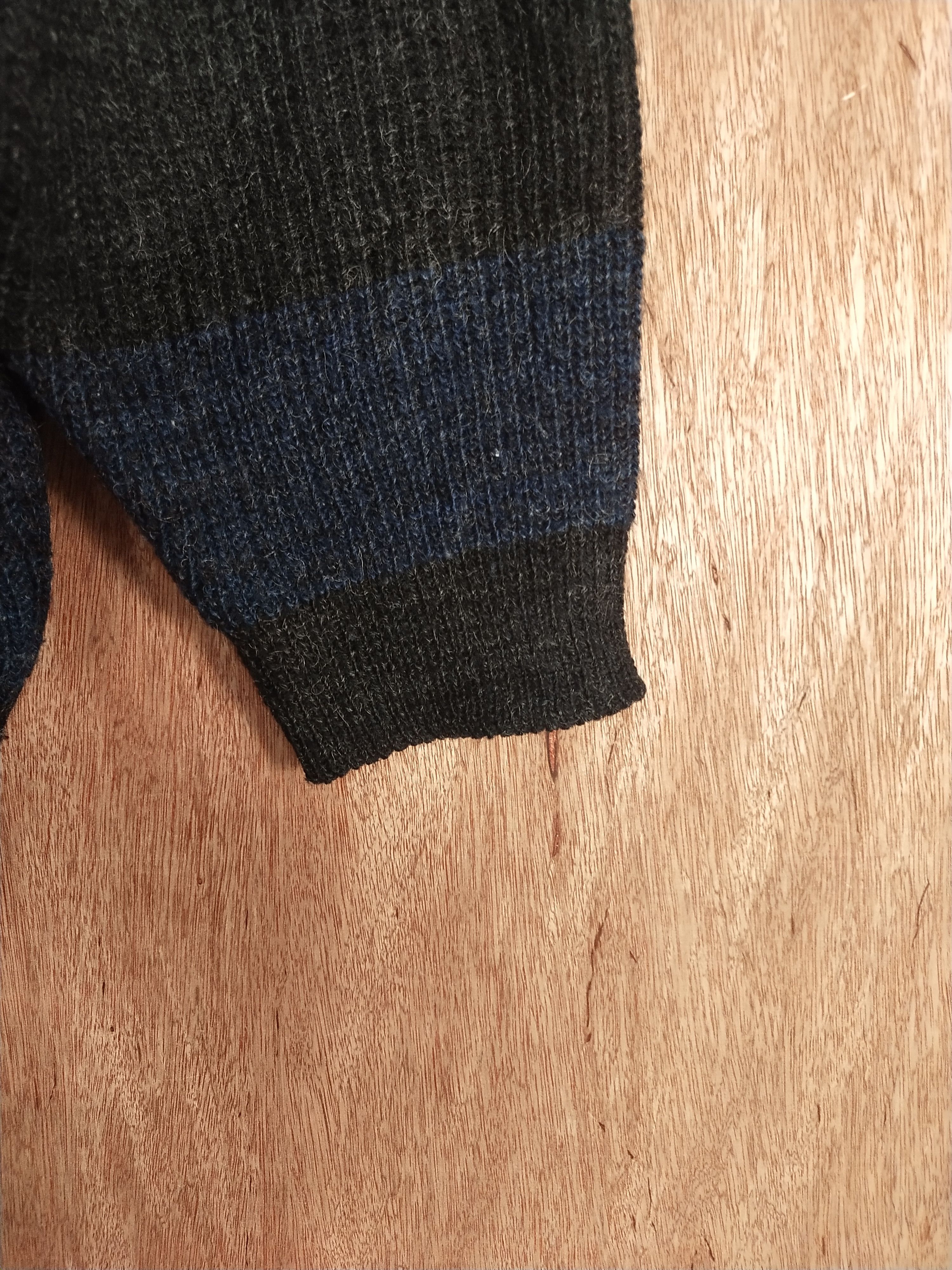 Japanese Brand DL Jez-It black blue stripe cardigan knitwear #S059 Size US M / EU 48-50 / 2 - 7 Thumbnail