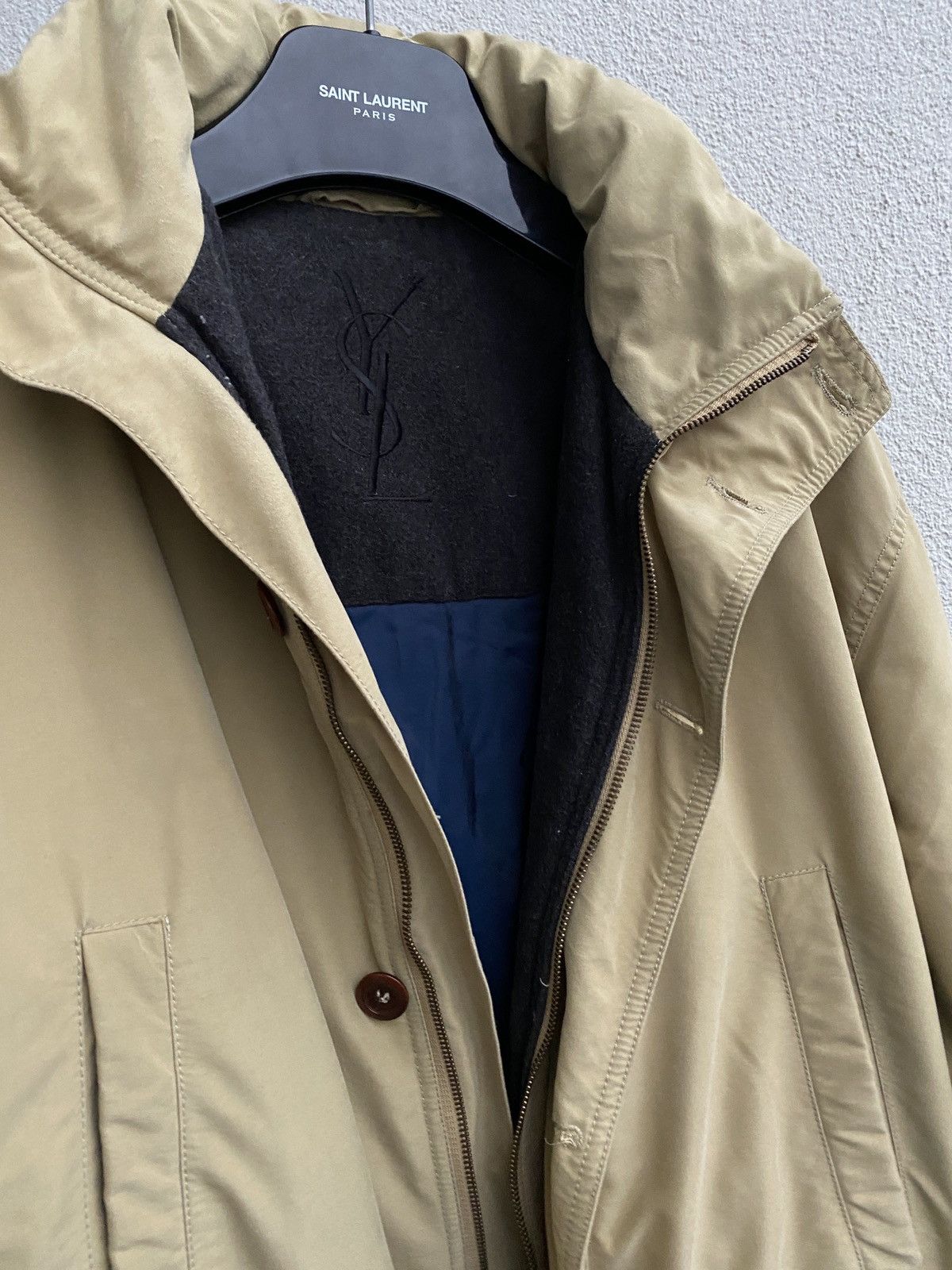 Yves Saint Laurent Warm YSL Jacket Parka Beige Winter Size US L / EU 52-54 / 3 - 11 Thumbnail