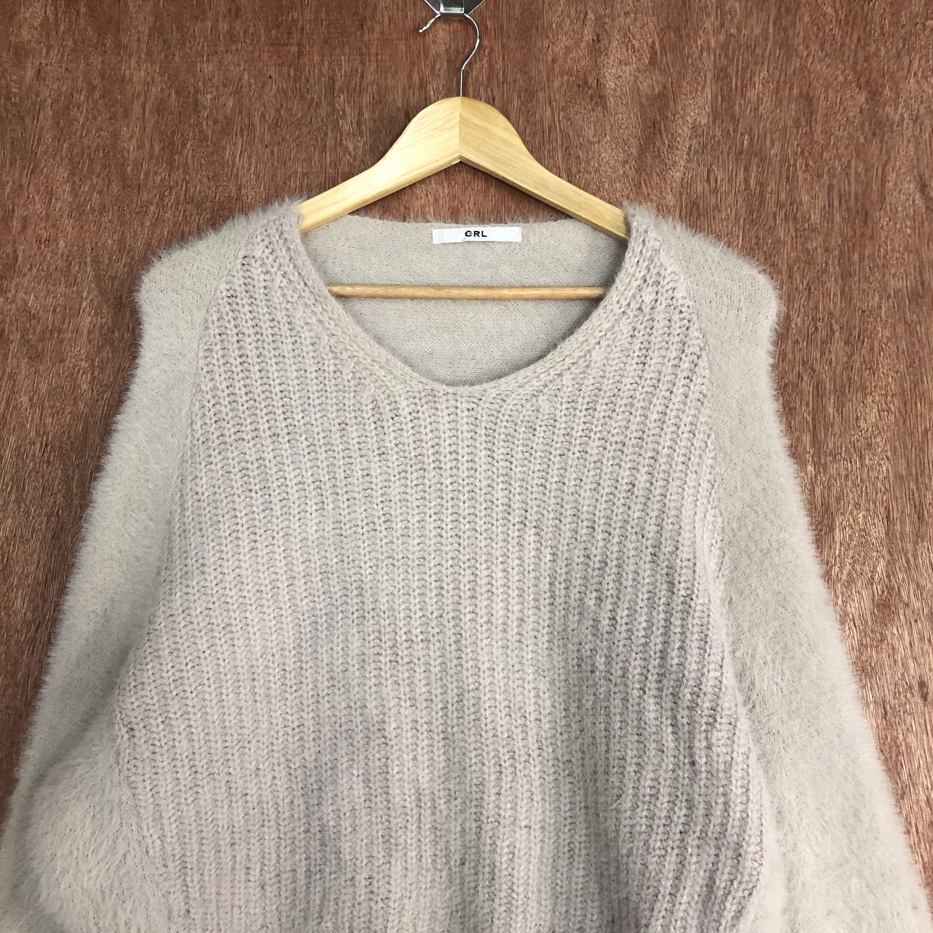 Homespun Knitwear DLL GRL Cream Mohair Shag Shaggy Knitwear #c514 Size US M / EU 48-50 / 2 - 2 Thumbnail