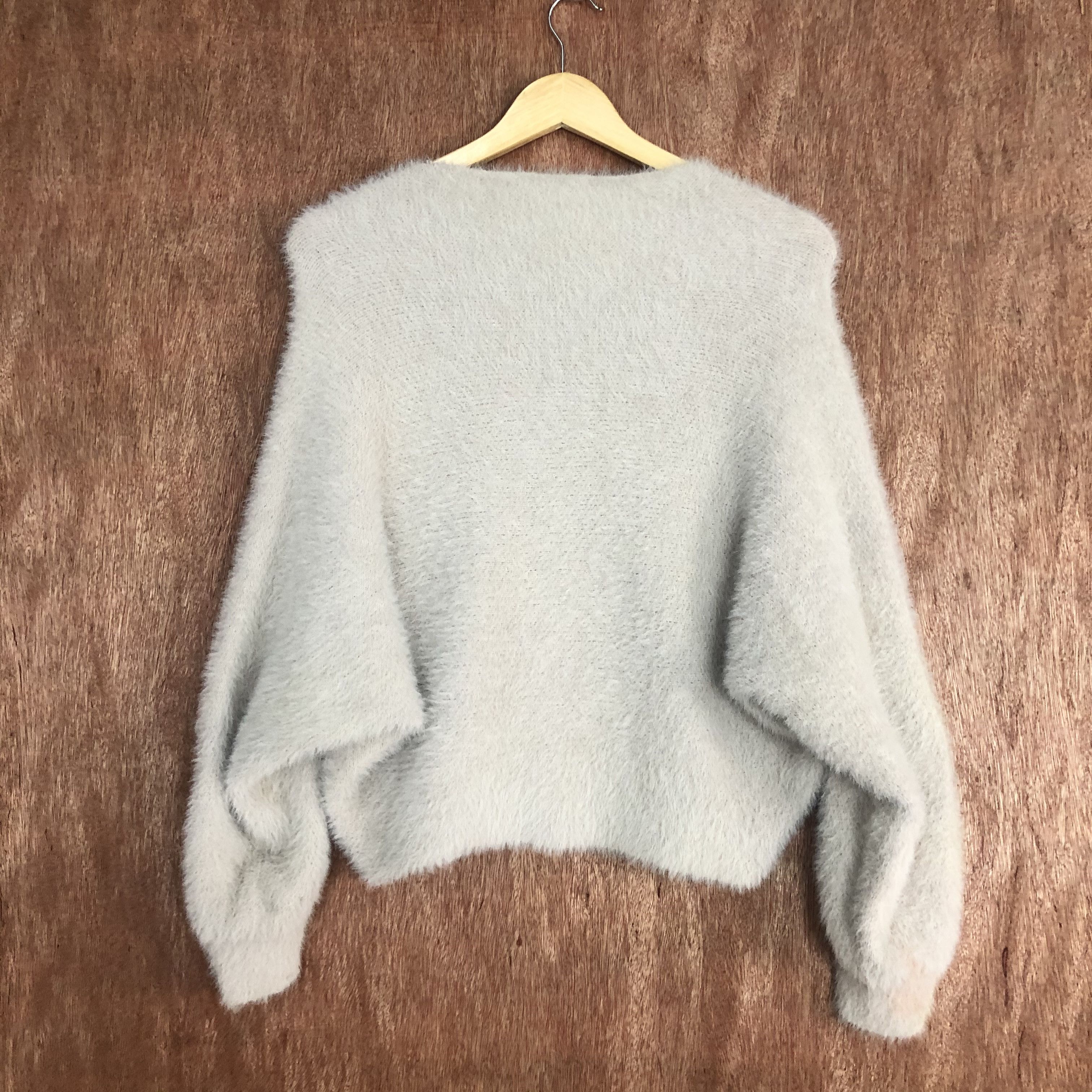 Homespun Knitwear DLL GRL Cream Mohair Shag Shaggy Knitwear #c514 Size US M / EU 48-50 / 2 - 10 Thumbnail