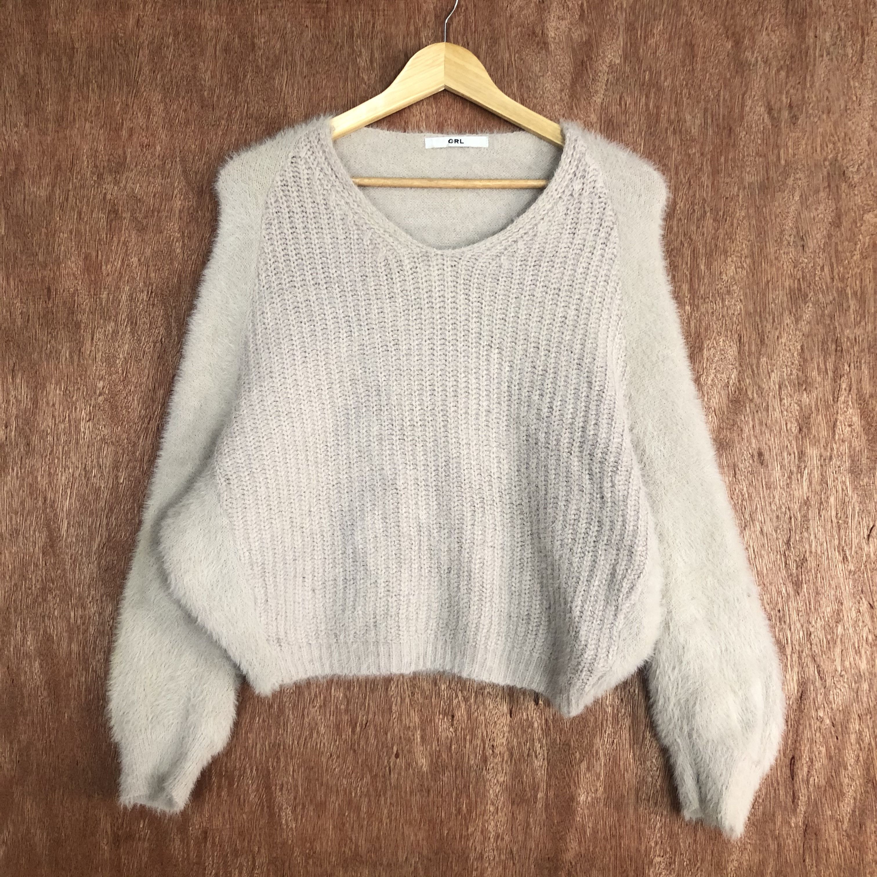 Homespun Knitwear DLL GRL Cream Mohair Shag Shaggy Knitwear #c514 Size US M / EU 48-50 / 2 - 1 Thumbnail