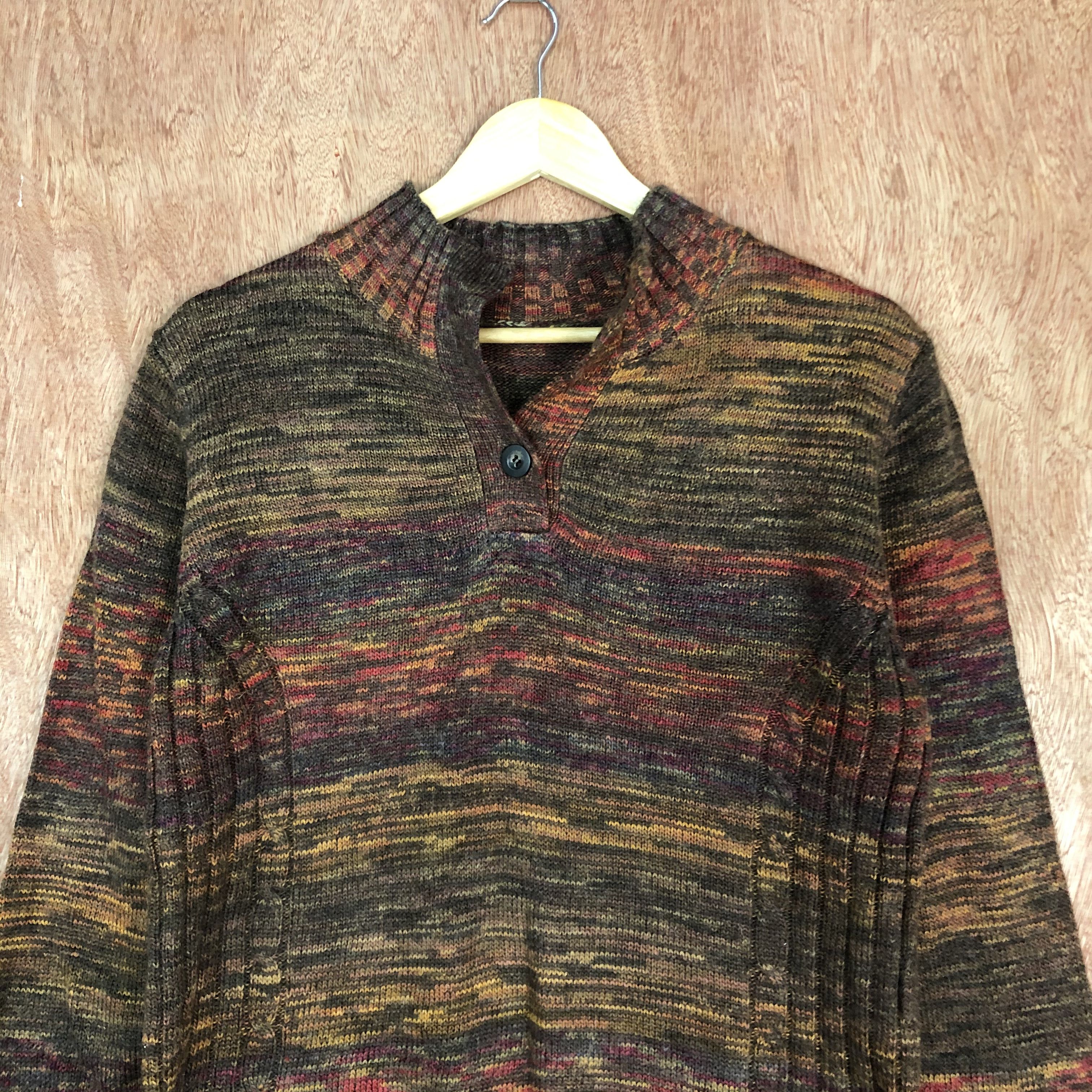 Homespun Knitwear Cest tout Brown Shag Shaggy Knitwear #c475 Size US M / EU 48-50 / 2 - 2 Thumbnail
