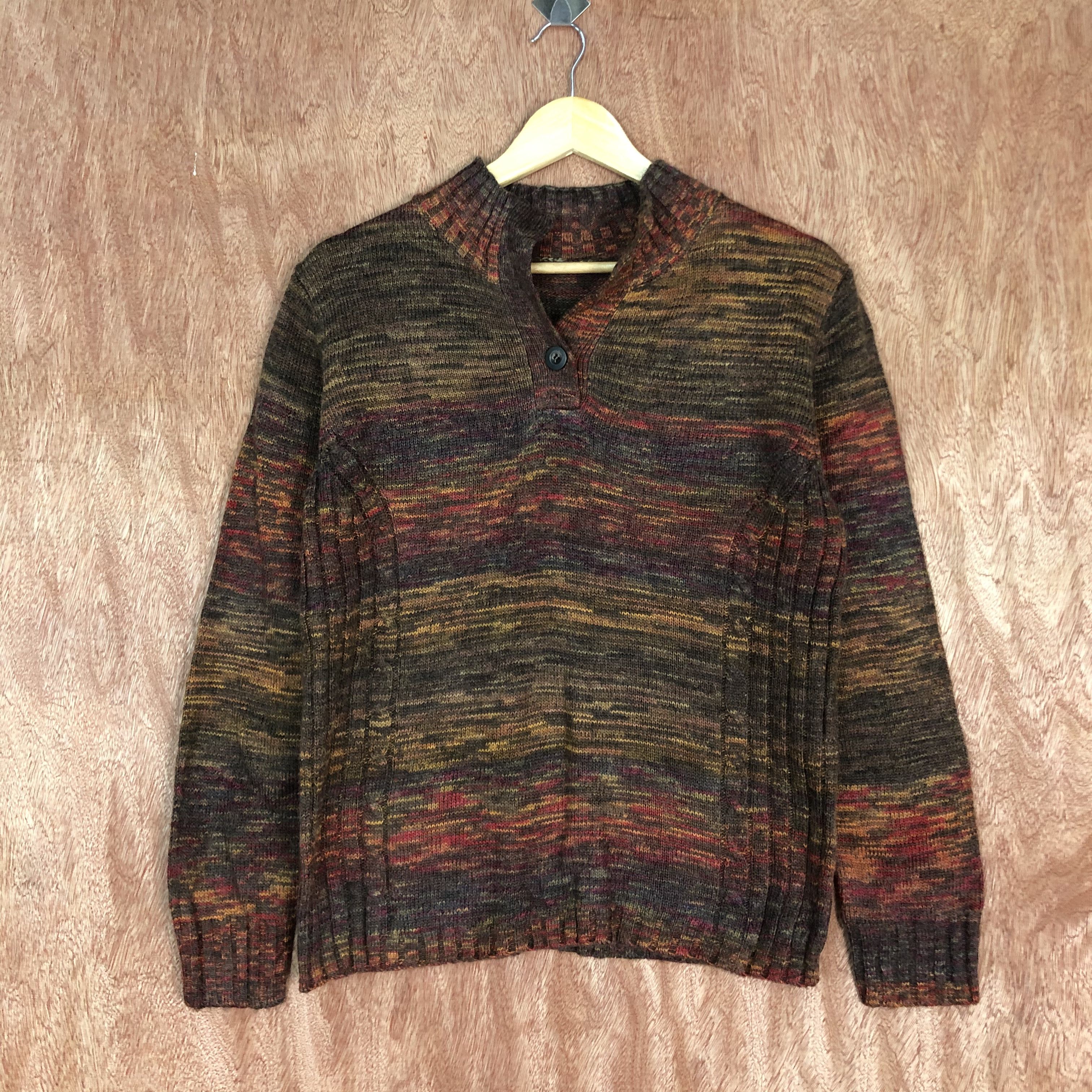 Homespun Knitwear Cest tout Brown Shag Shaggy Knitwear #c475 Size US M / EU 48-50 / 2 - 1 Thumbnail