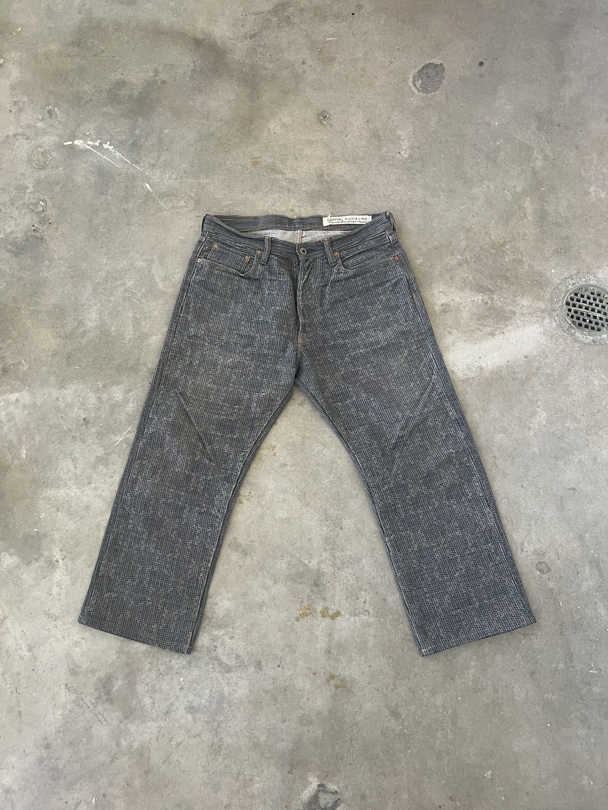 image of Kapital Century Denim No. 7 Cisco Monkey "sumi" Sashiko Jean in Grey/Indigo, Men's (Size 36)