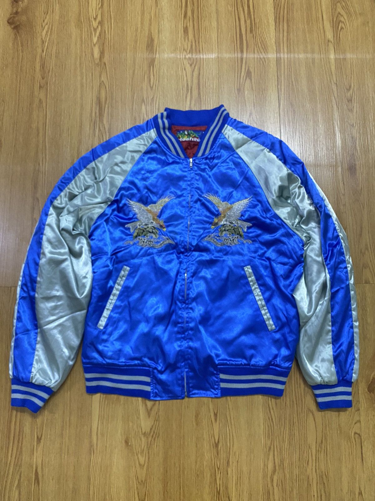 Japanese Brand Vintage Sukajan Hoshihime embroidery Eagle Japan Logo Jacket Size US L / EU 52-54 / 3 - 1 Thumbnail