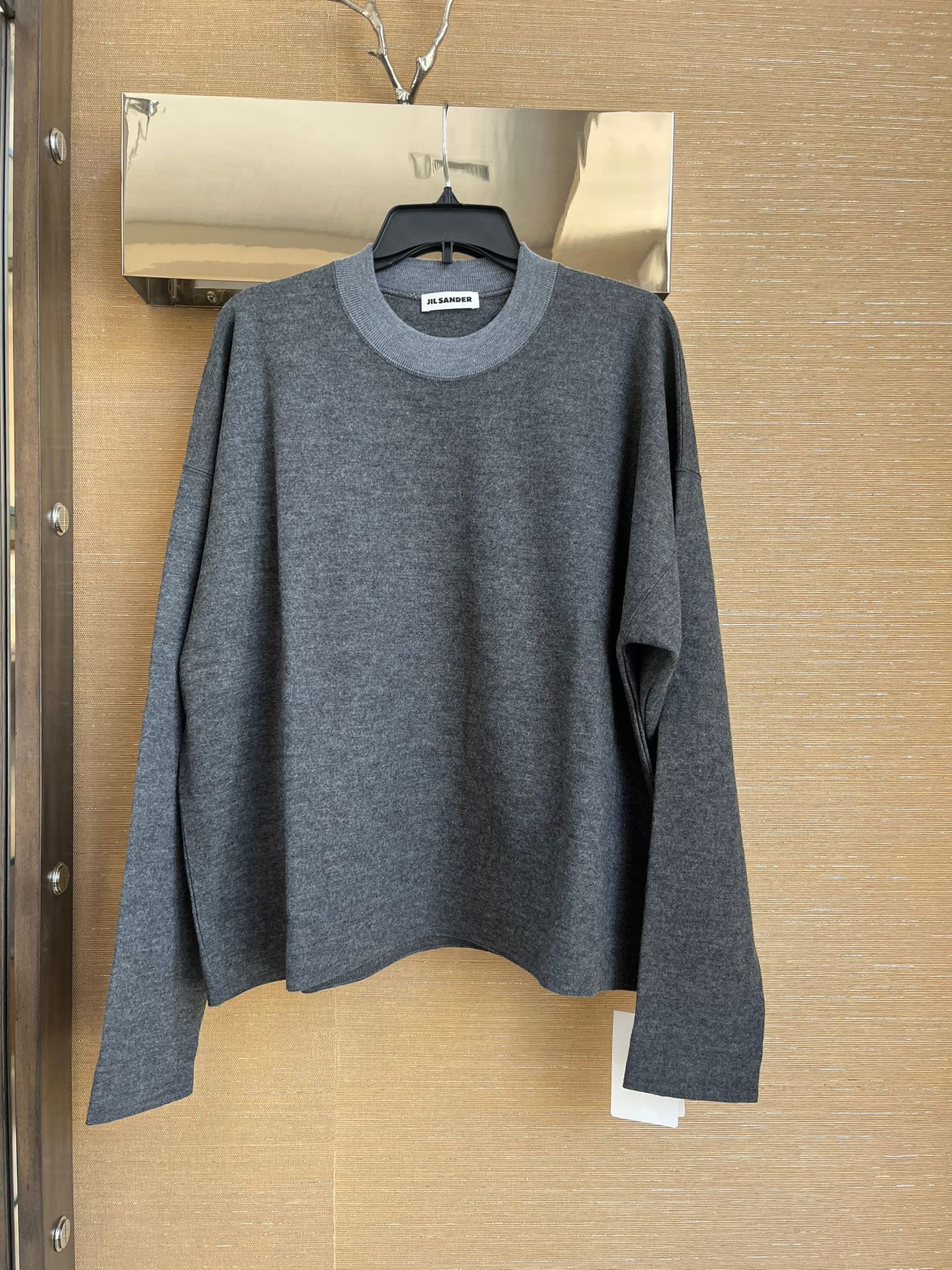 Image of Jil Sander Wool Crewneck Sweater In Grey, Men's (Size XL)