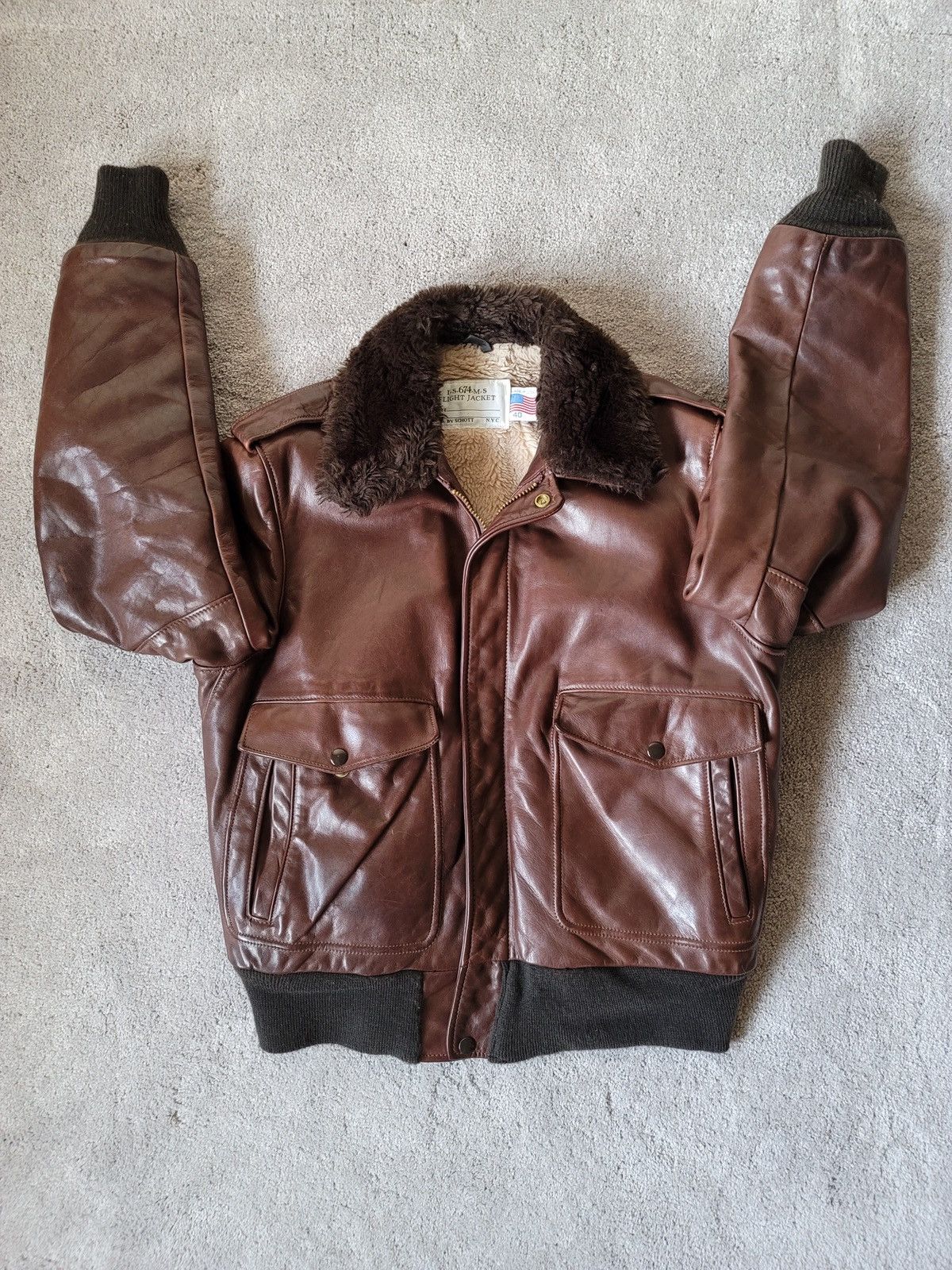 Schott Vintage Schott IS-674-MS Bomber - Sz 40 Size US M / EU 48-50 / 2 - 4 Thumbnail