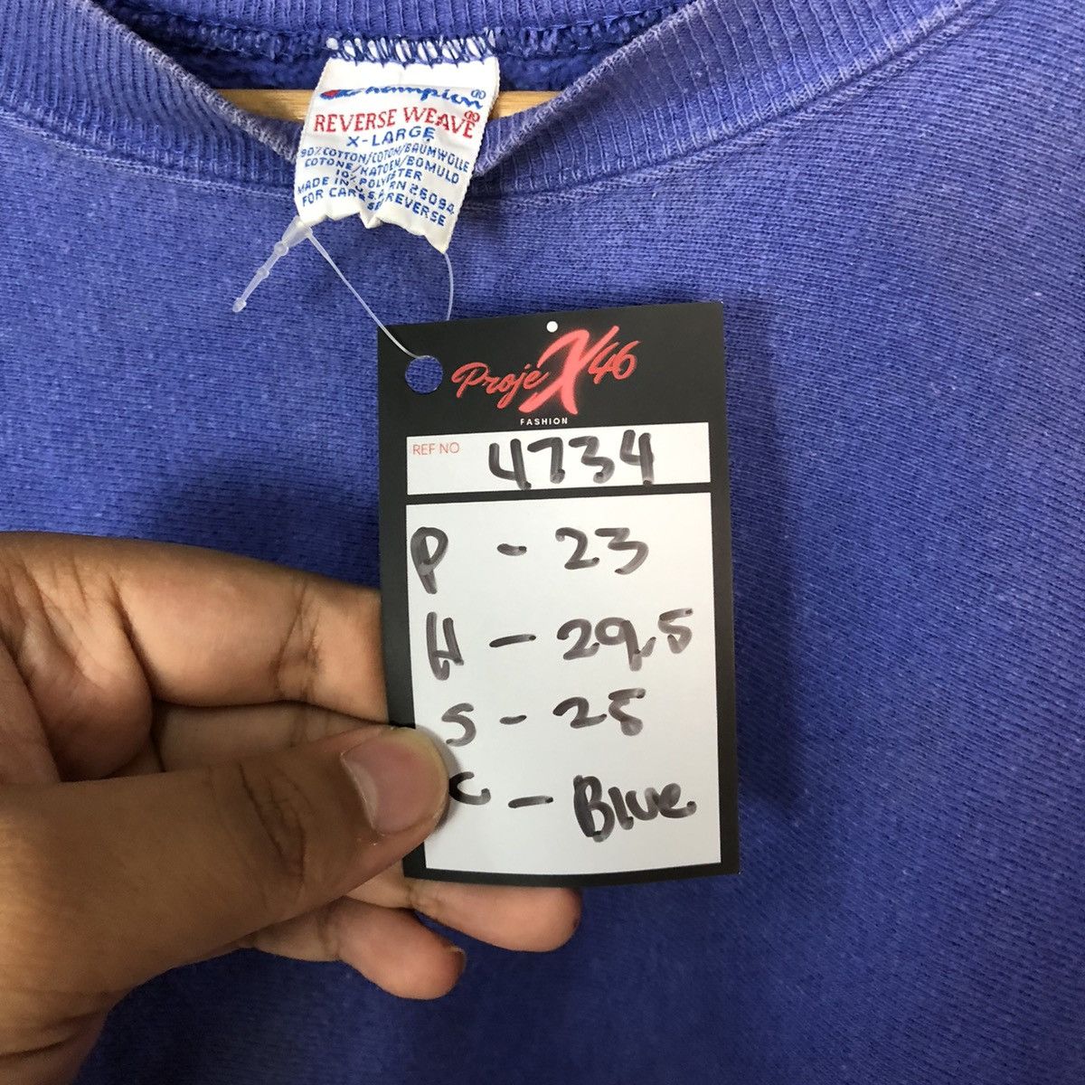 Champion (Reverse Weave) Champion vintage Blue Sweatshirt #4734 Size US L / EU 52-54 / 3 - 9 Thumbnail