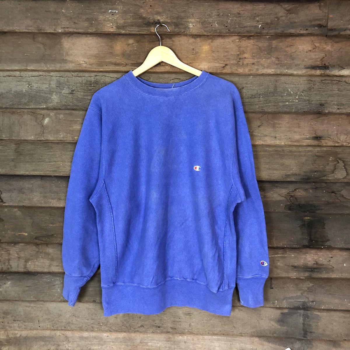 (Reverse Weave) Champion vintage Blue Sweatshirt #4734