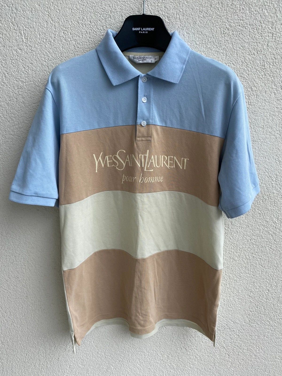 Yves Saint Laurent YSL Polo Spell Out Size US M / EU 48-50 / 2 - 9 Thumbnail
