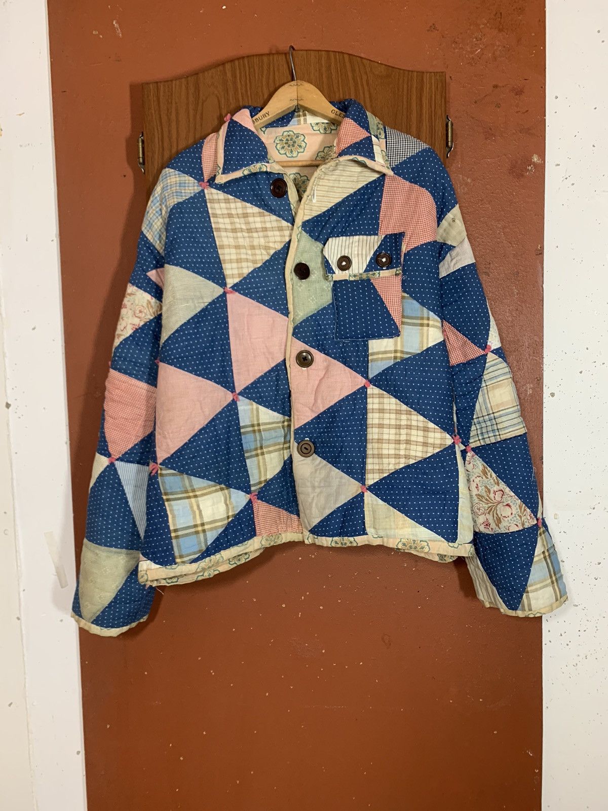 Antique Handmade “Flying Geese” Quilt Jacket