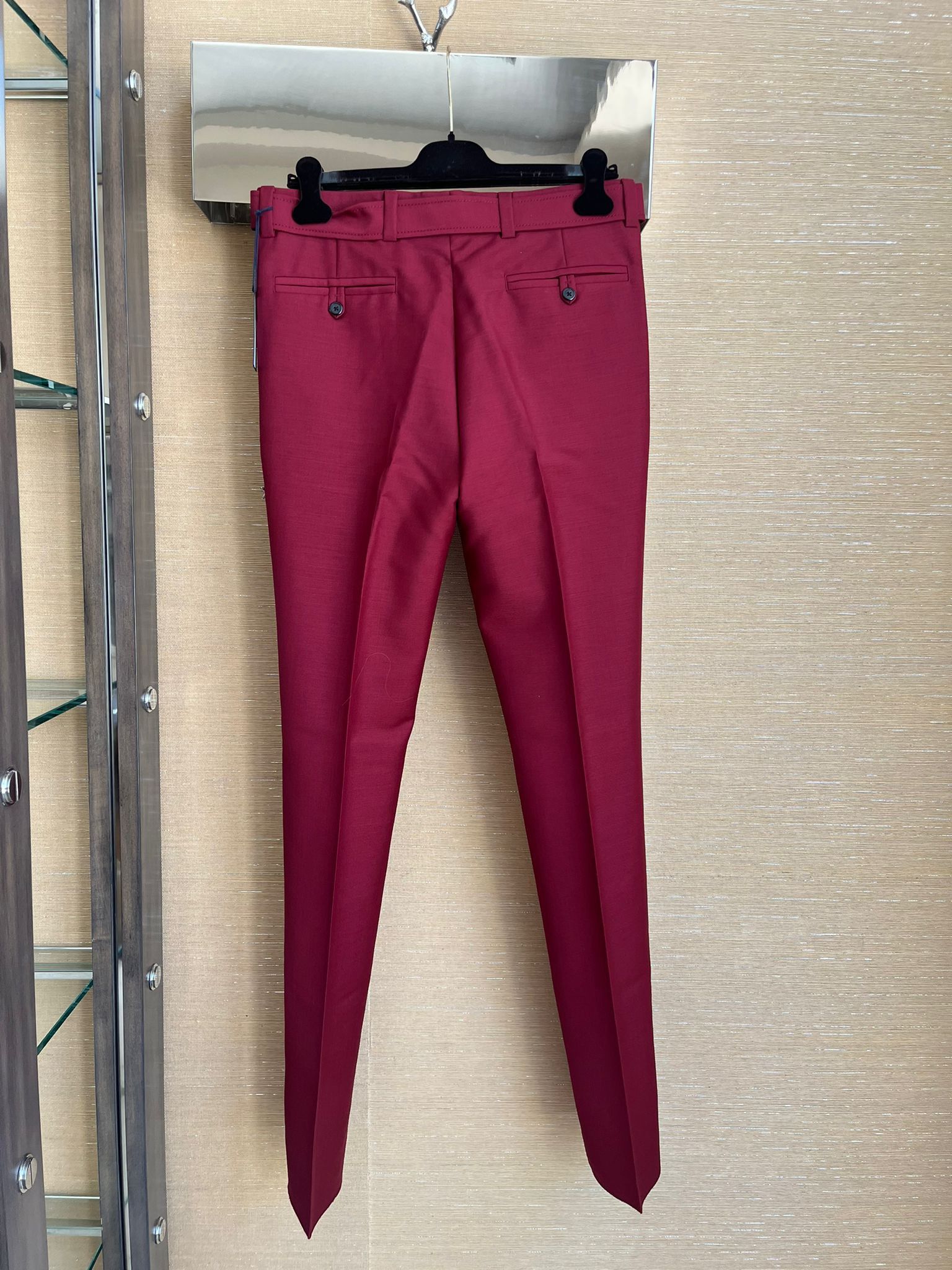 Prada Summer Kid Mohair Belted Pants in Cherry Size US 30 / EU 46 - 15 Thumbnail
