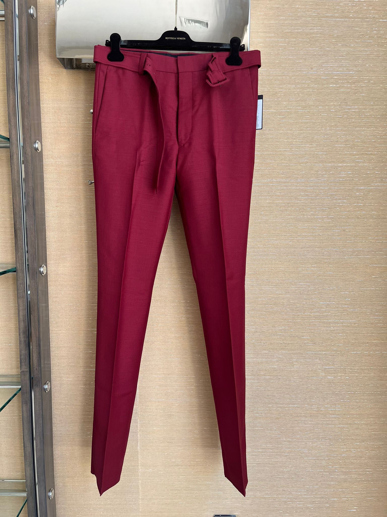 Prada Summer Kid Mohair Belted Pants in Cherry Size US 30 / EU 46 - 2 Thumbnail