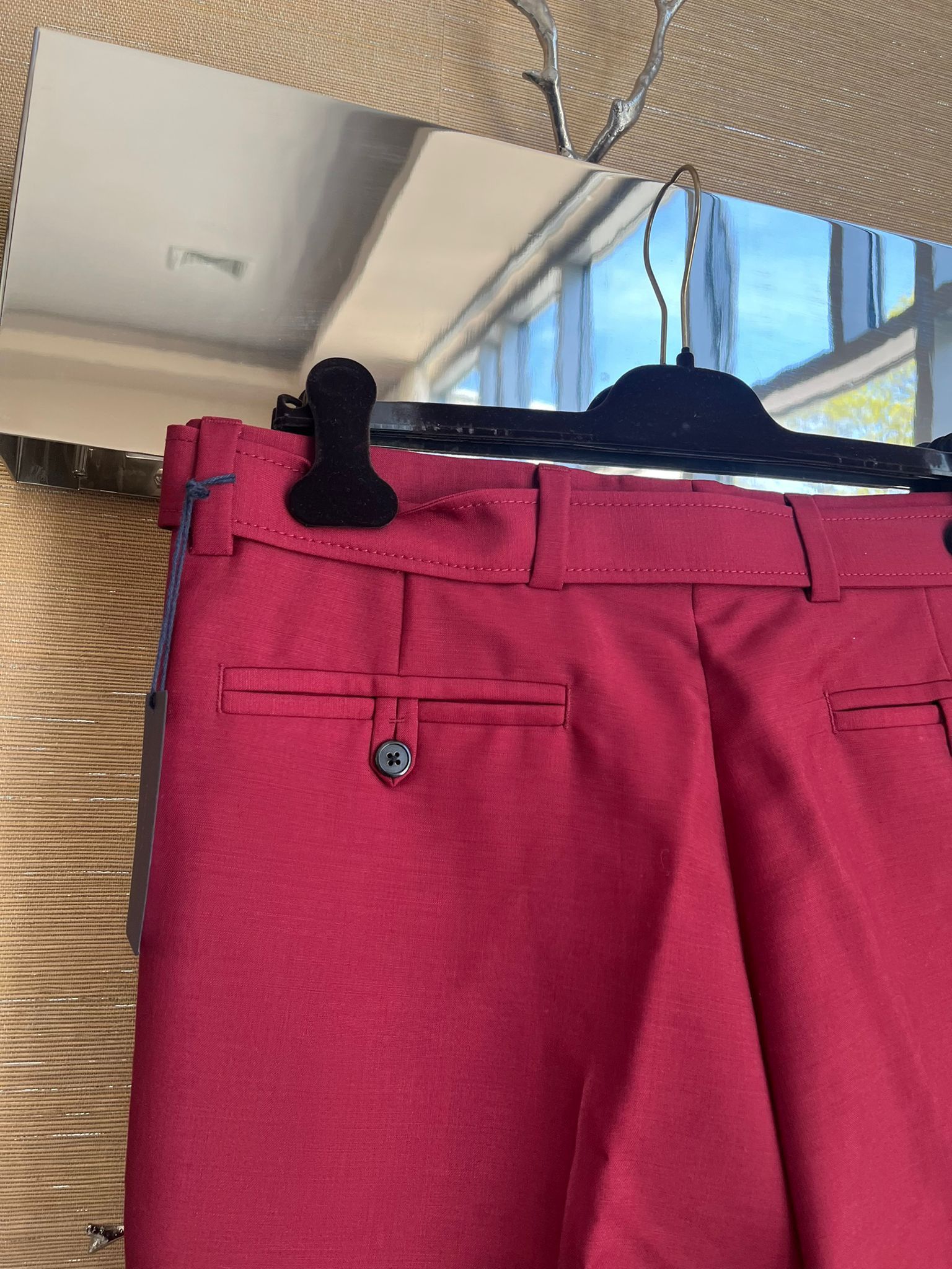 Prada Summer Kid Mohair Belted Pants in Cherry Size US 30 / EU 46 - 14 Thumbnail