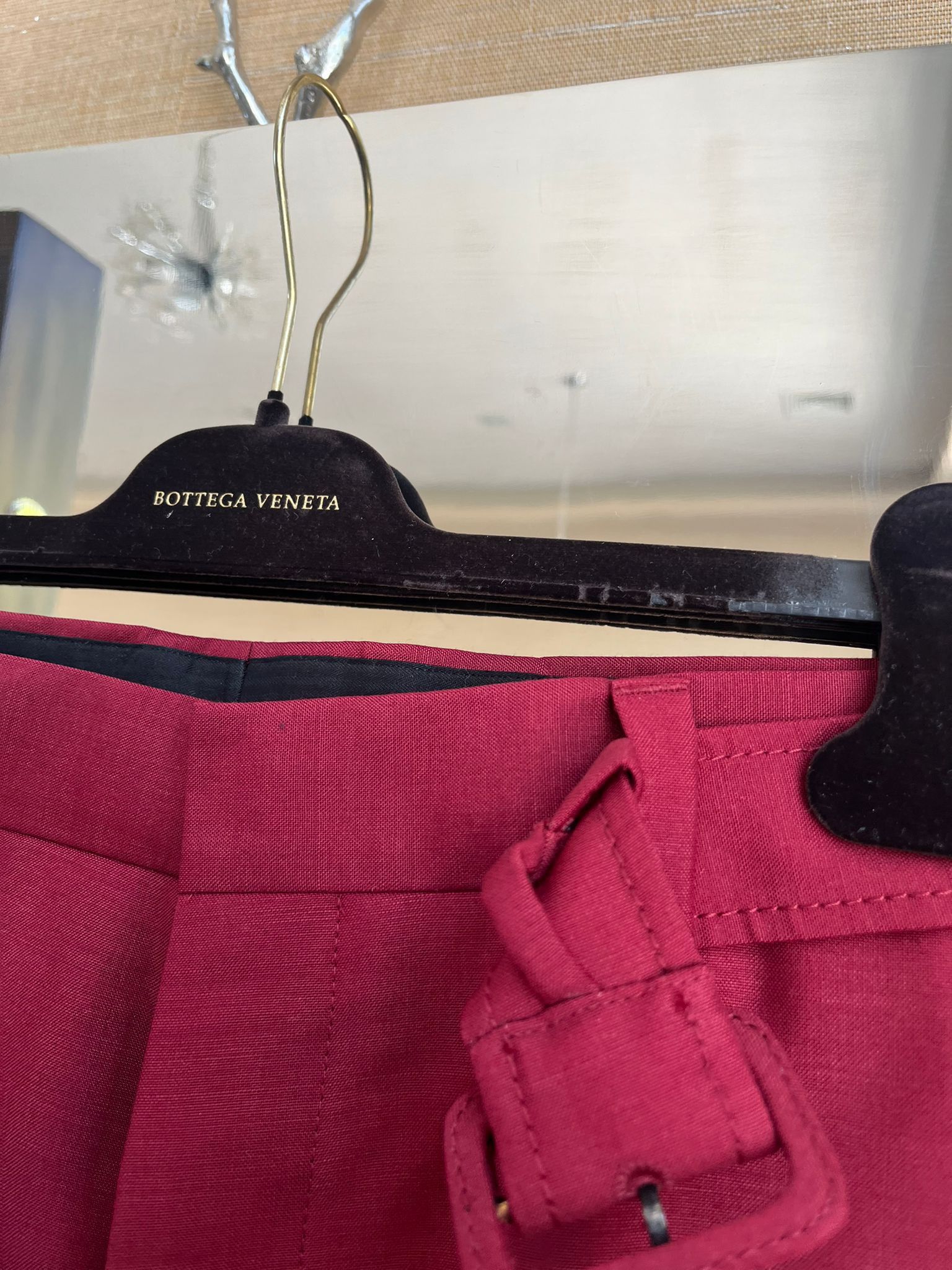 Prada Summer Kid Mohair Belted Pants in Cherry Size US 30 / EU 46 - 12 Thumbnail