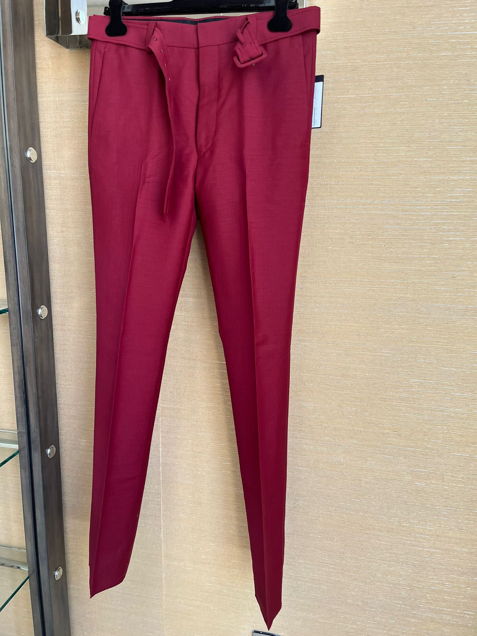 Prada Summer Kid Mohair Belted Pants in Cherry Size US 30 / EU 46 - 9 Thumbnail