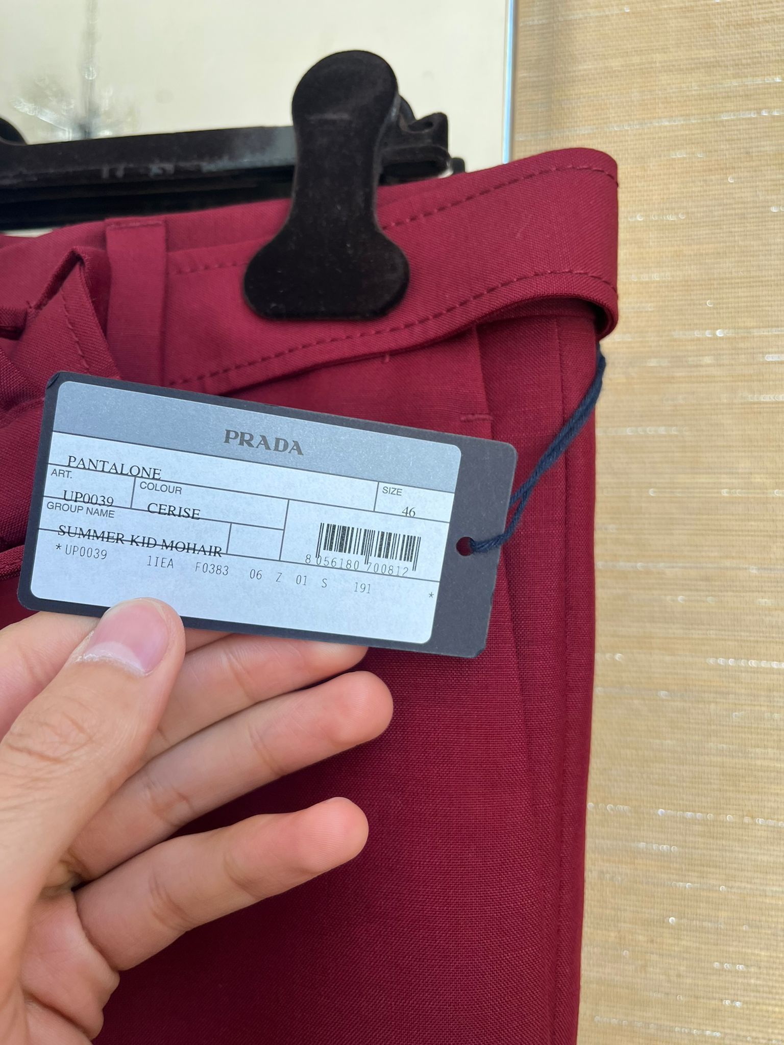 Prada Summer Kid Mohair Belted Pants in Cherry Size US 30 / EU 46 - 13 Thumbnail