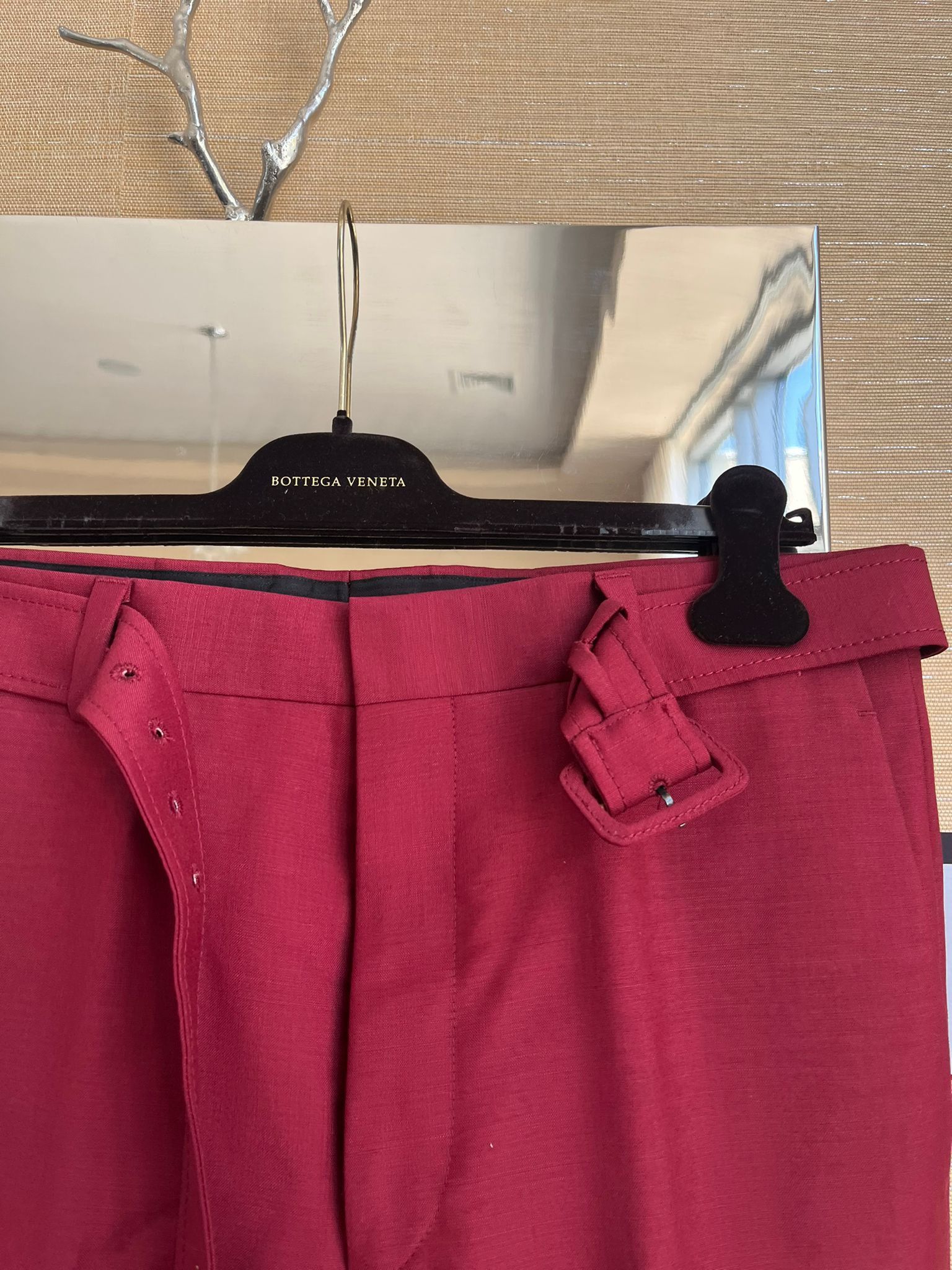 Prada Summer Kid Mohair Belted Pants in Cherry Size US 30 / EU 46 - 5 Thumbnail