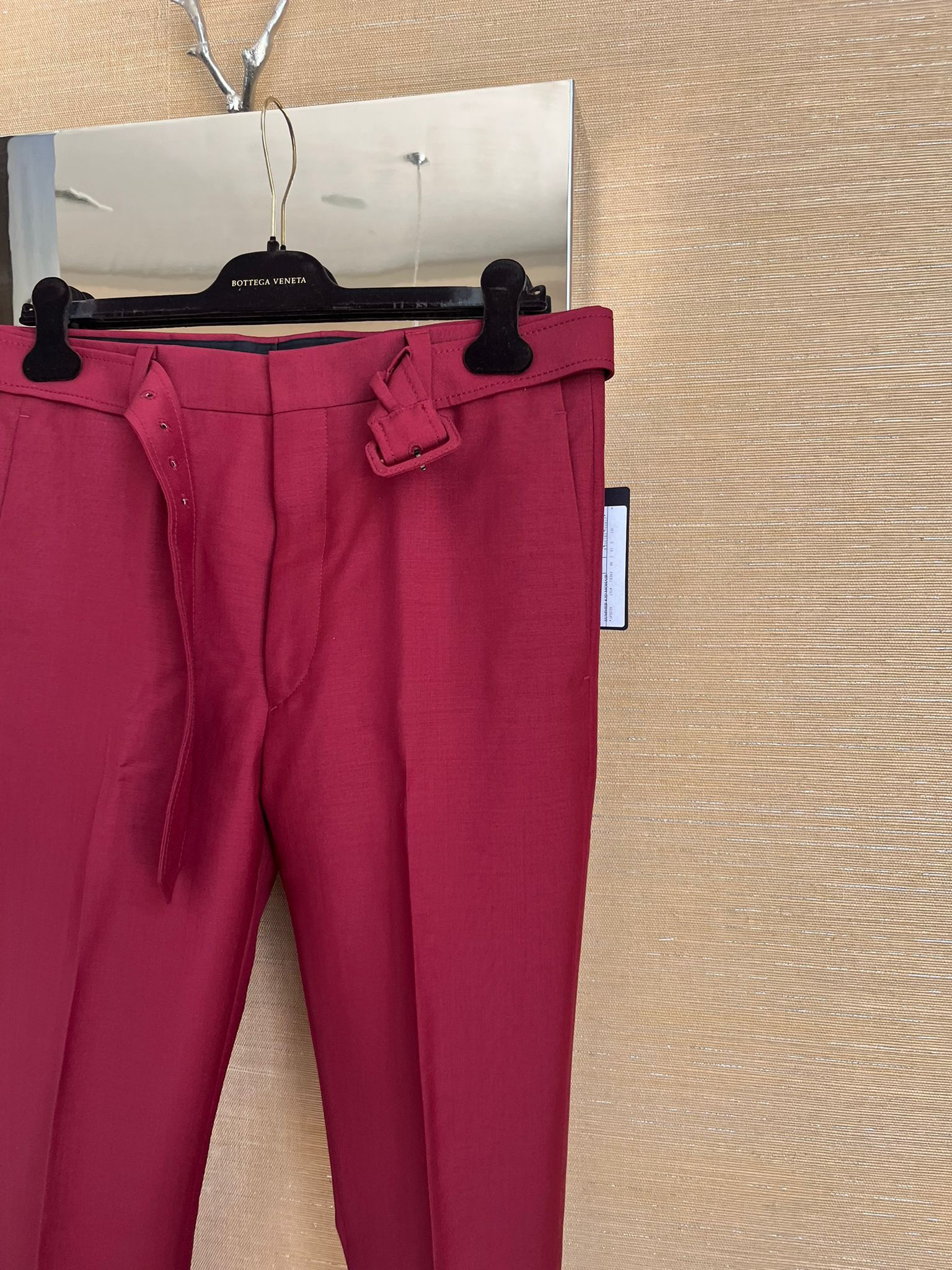 Prada Summer Kid Mohair Belted Pants in Cherry Size US 30 / EU 46 - 7 Thumbnail