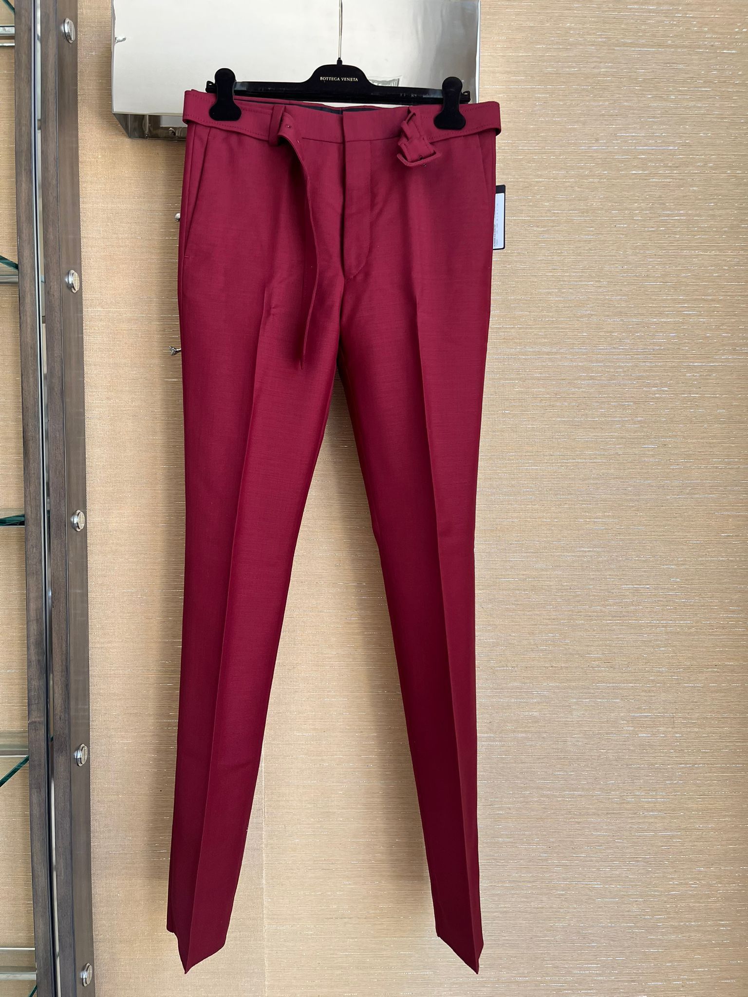 Prada Summer Kid Mohair Belted Pants in Cherry Size US 30 / EU 46 - 1 Thumbnail