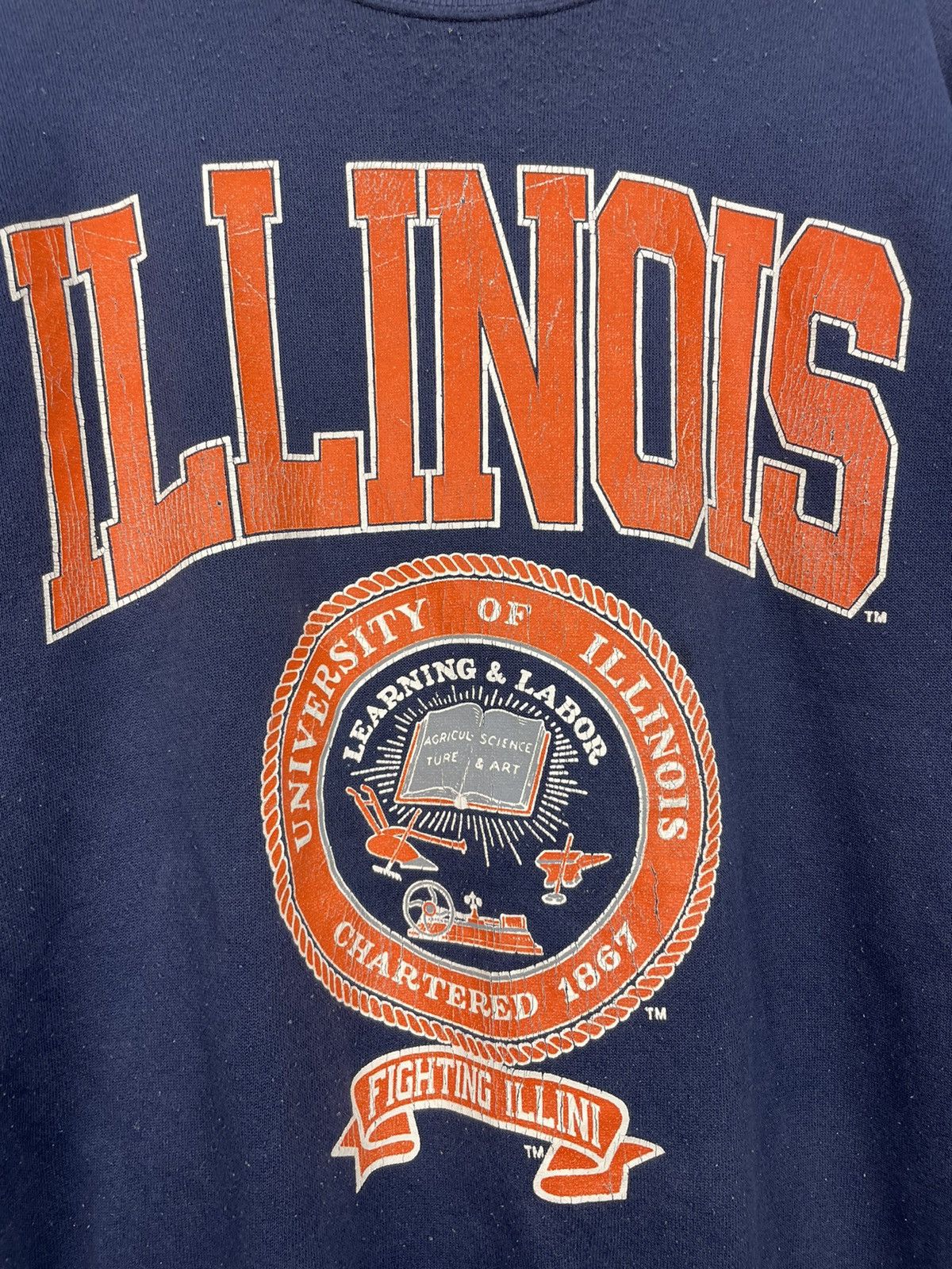 Vintage Vintage 80s University of Illinois sweatshirt Size US L / EU 52-54 / 3 - 4 Thumbnail