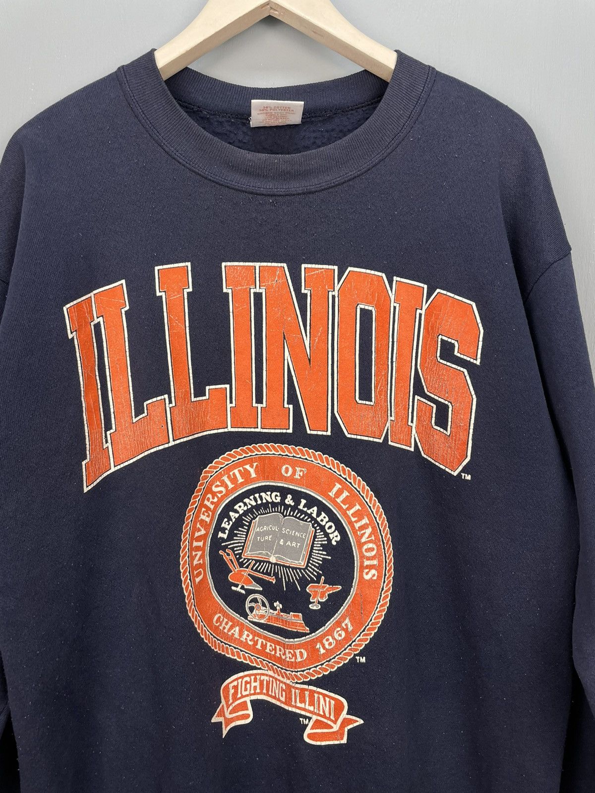 Vintage Vintage 80s University of Illinois sweatshirt Size US L / EU 52-54 / 3 - 3 Thumbnail