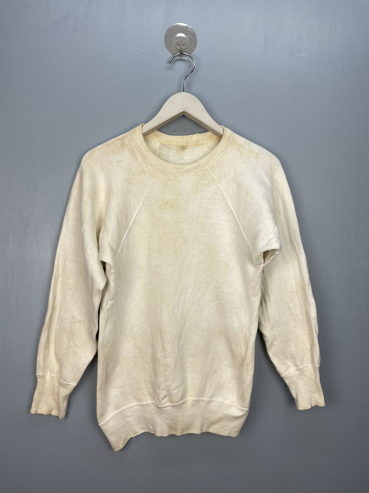 Vintage Vintage 60s Oneita white plain sweatshirt Size US S / EU 44-46 / 1 - 1 Thumbnail