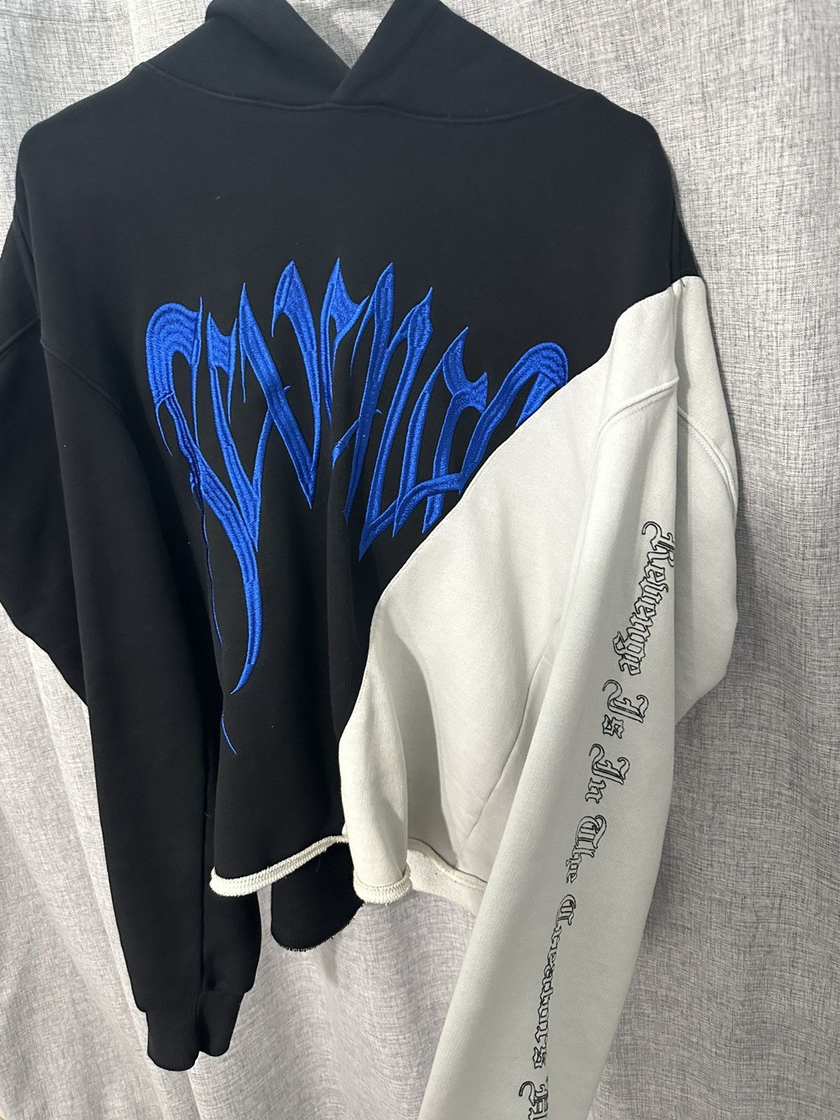 Revenge split hoodie blue outlet