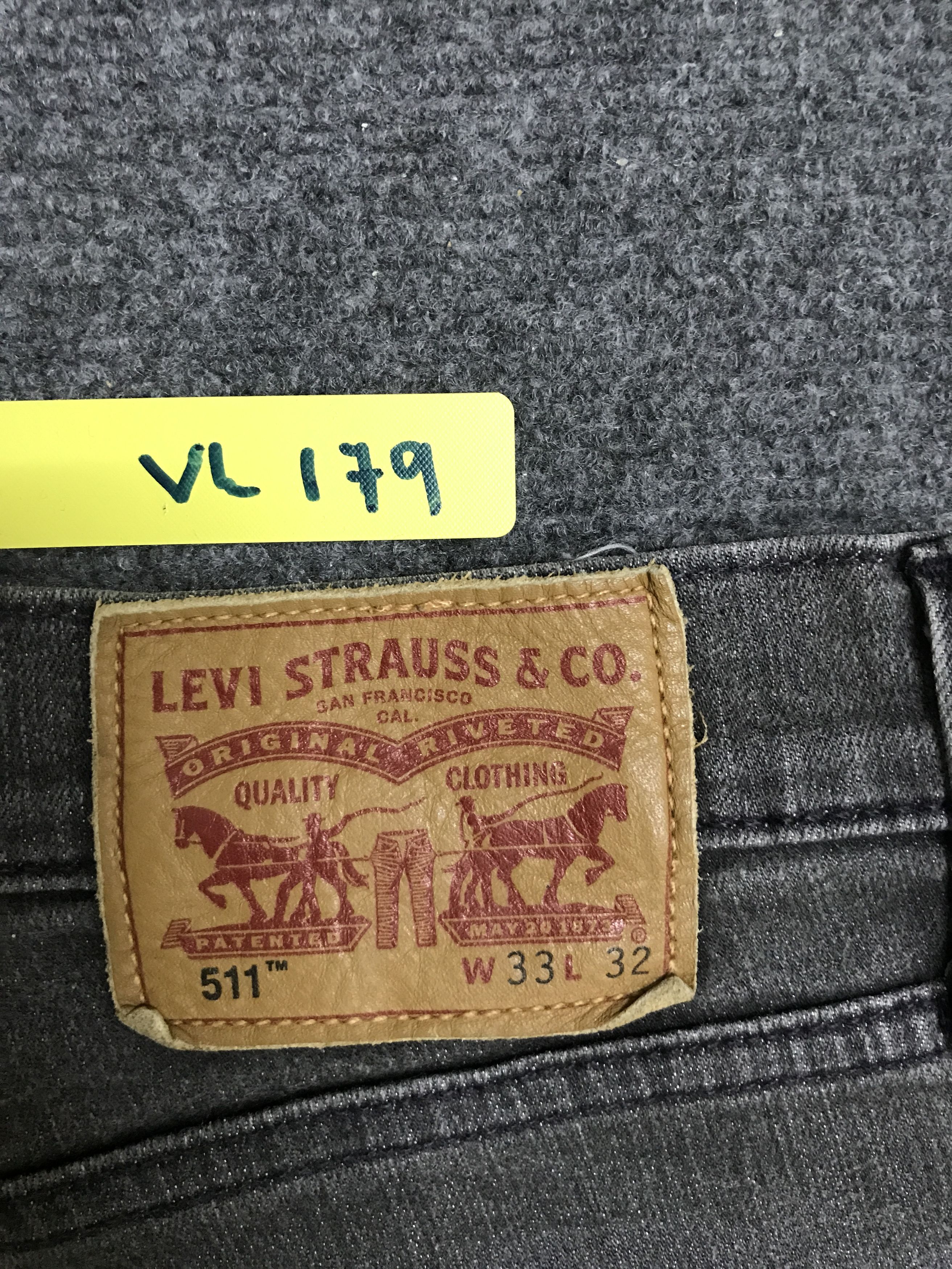 Levi's VL179-Levis 511 Black Wash Skinny Jeans Size US 33 - 13 Thumbnail