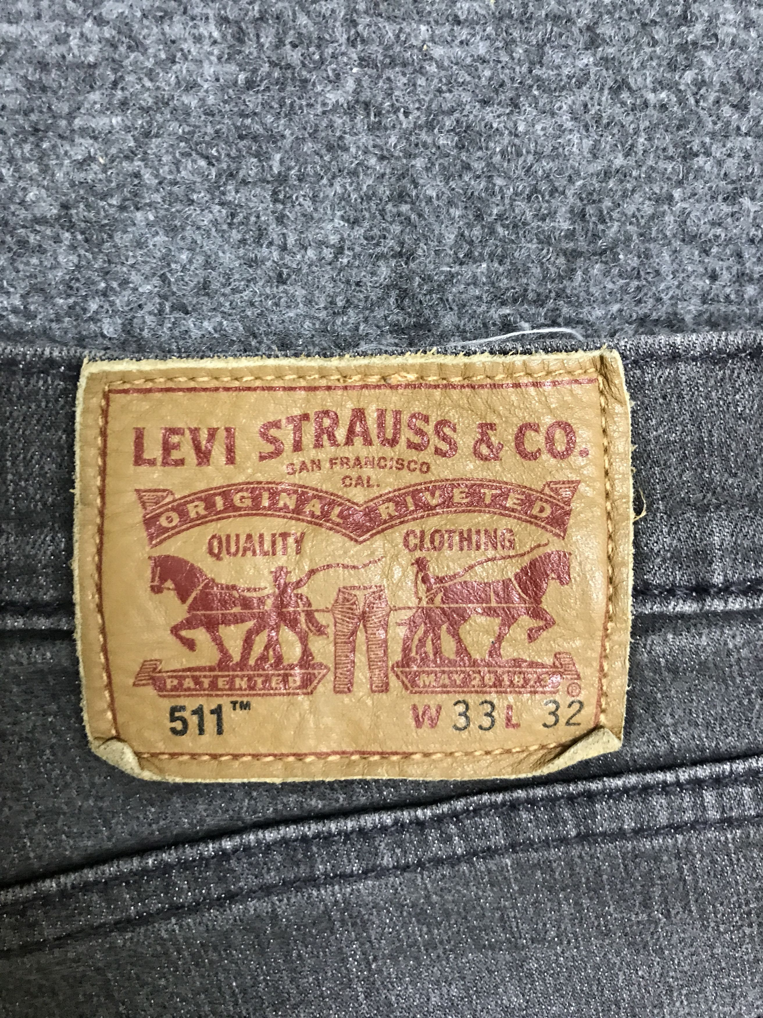 Levi's VL179-Levis 511 Black Wash Skinny Jeans Size US 33 - 11 Thumbnail