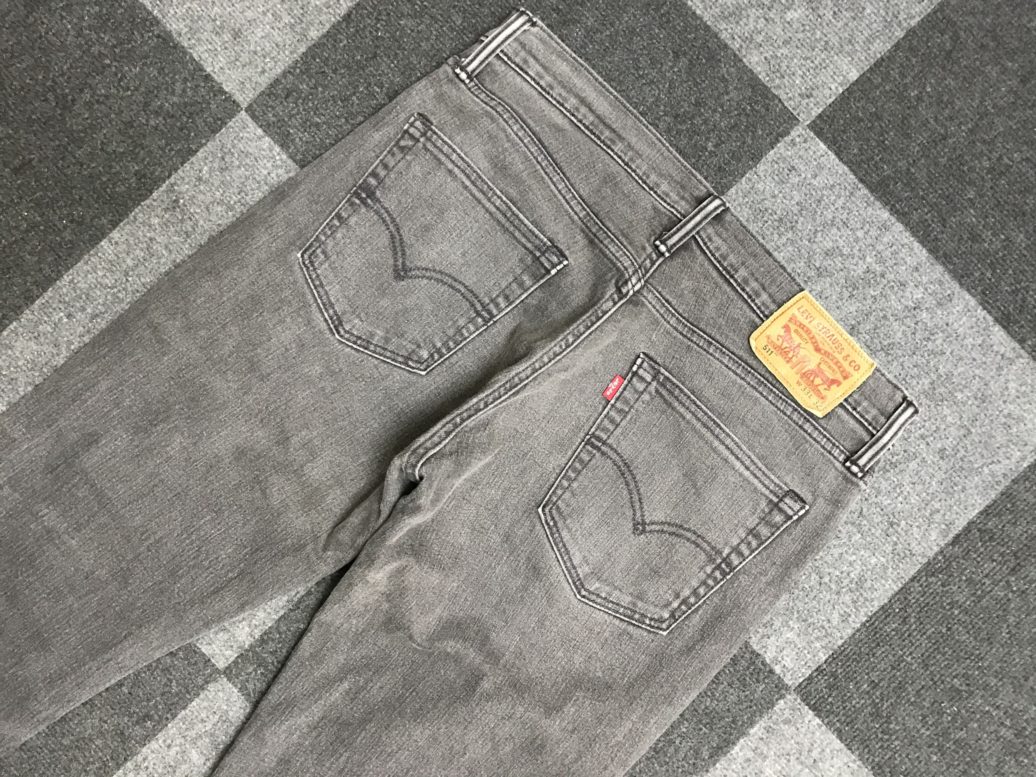 Levi's VL179-Levis 511 Black Wash Skinny Jeans Size US 33 - 8 Thumbnail
