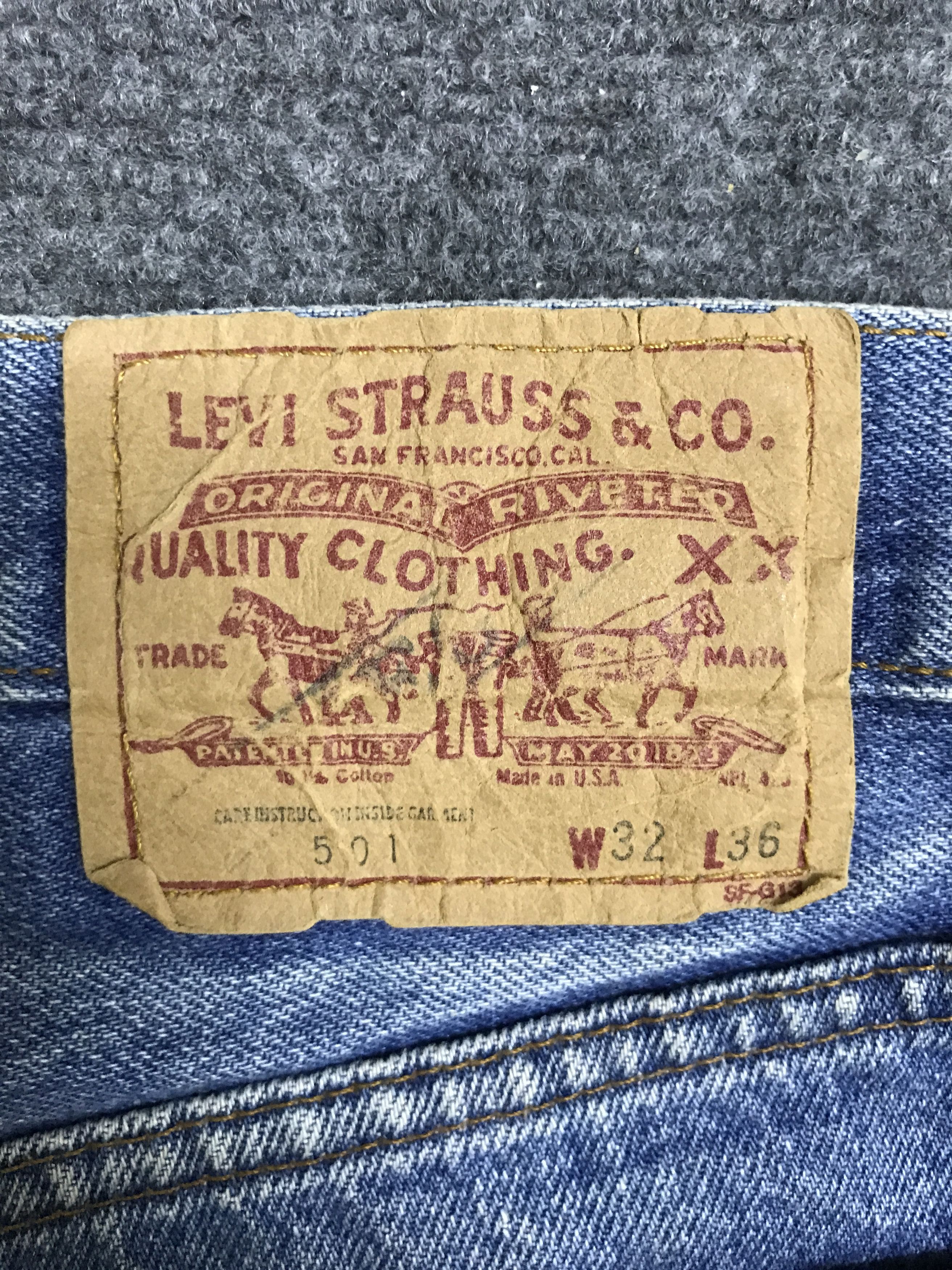 Levi's VL183-Vintage Levis 501 Blue Jeans Released Hem Size US 31 - 13 Thumbnail