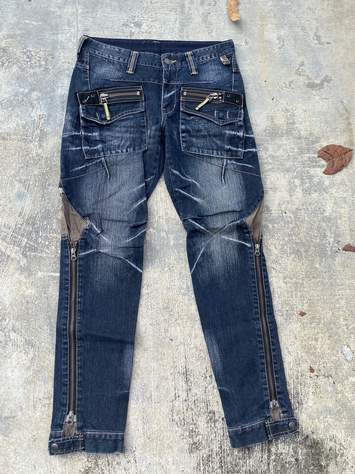 image of Ppfm Japan Punk Bondage Cowboy Rave Grunge Gorpcore Cargo in Denim, Men's (Size 31)