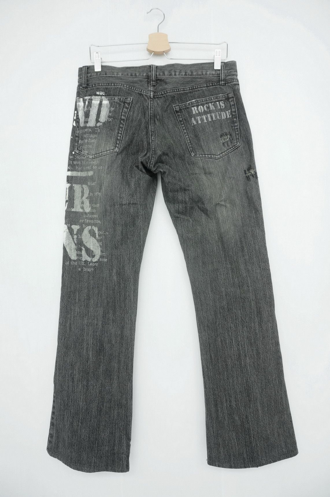 Japanese Brand VTG EDGE RUPERT Riot Ripped Distressed Faded Black Jeans Size US 32 / EU 48 - 3 Thumbnail
