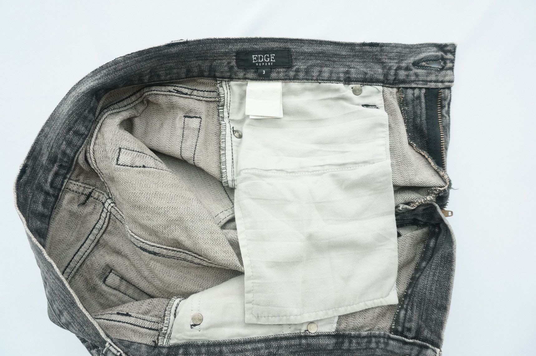 Japanese Brand VTG EDGE RUPERT Riot Ripped Distressed Faded Black Jeans Size US 32 / EU 48 - 11 Thumbnail