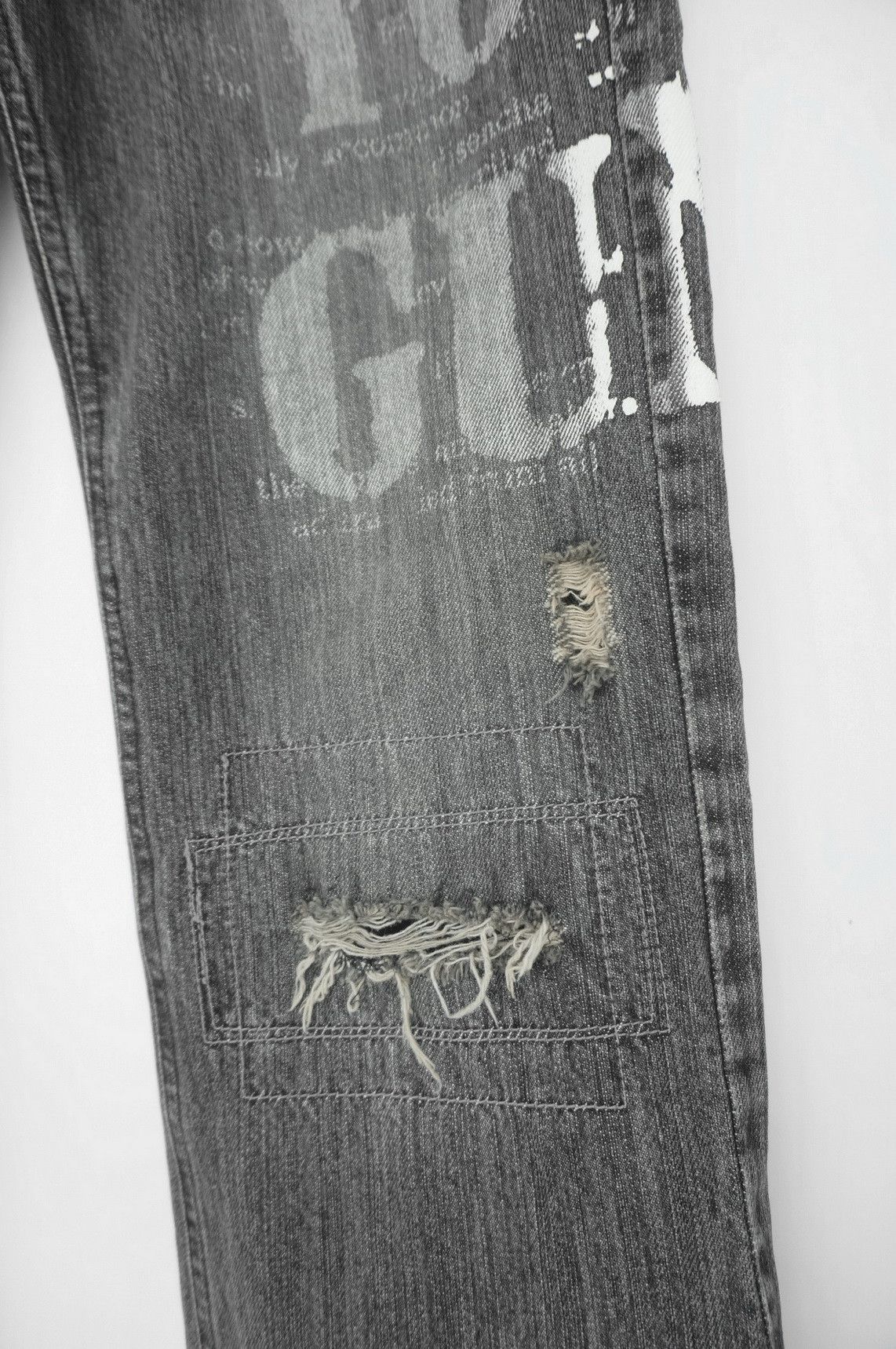 Japanese Brand VTG EDGE RUPERT Riot Ripped Distressed Faded Black Jeans Size US 32 / EU 48 - 8 Thumbnail