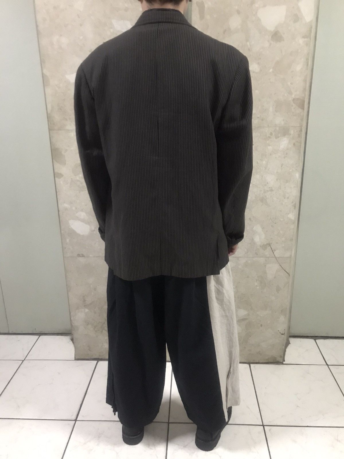 Yohji Yamamoto 80’s RARE GREY STRIPE JACKET Size US M / EU 48-50 / 2 - 3 Thumbnail