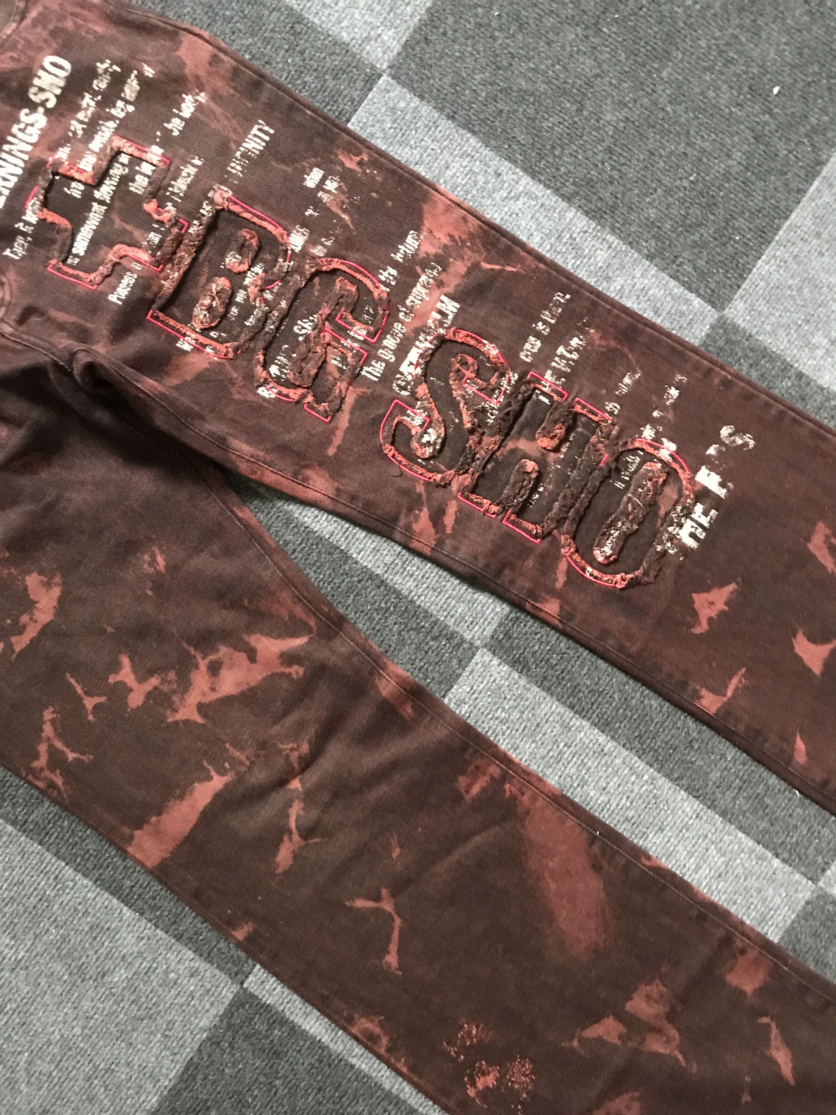 Japanese Brand D97 BERNINGS SHO Punk Seditionaries Flare Distressed Jeans Size US 30 / EU 46 - 6 Thumbnail
