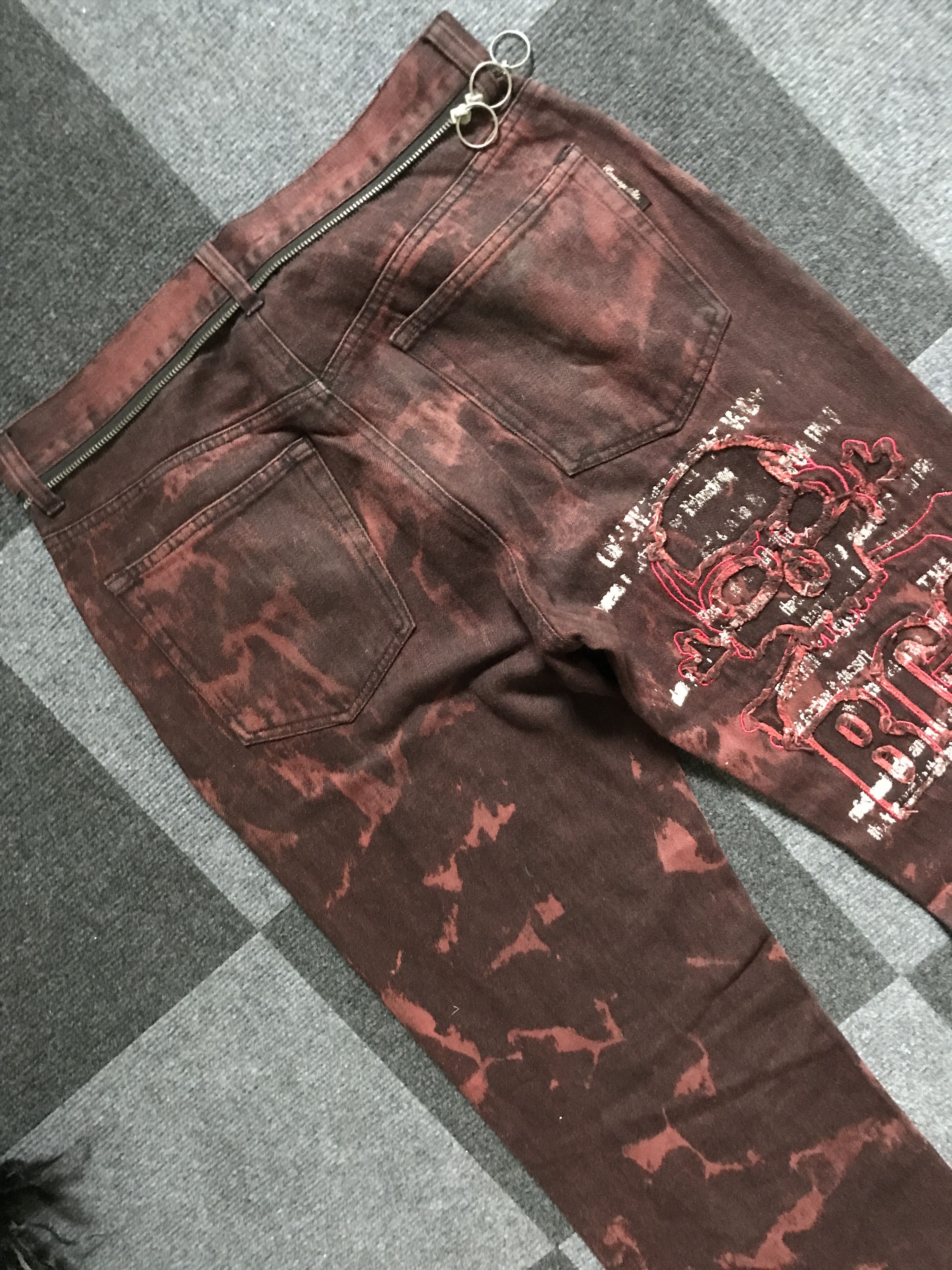 Japanese Brand D97 BERNINGS SHO Punk Seditionaries Flare Distressed Jeans Size US 30 / EU 46 - 12 Thumbnail