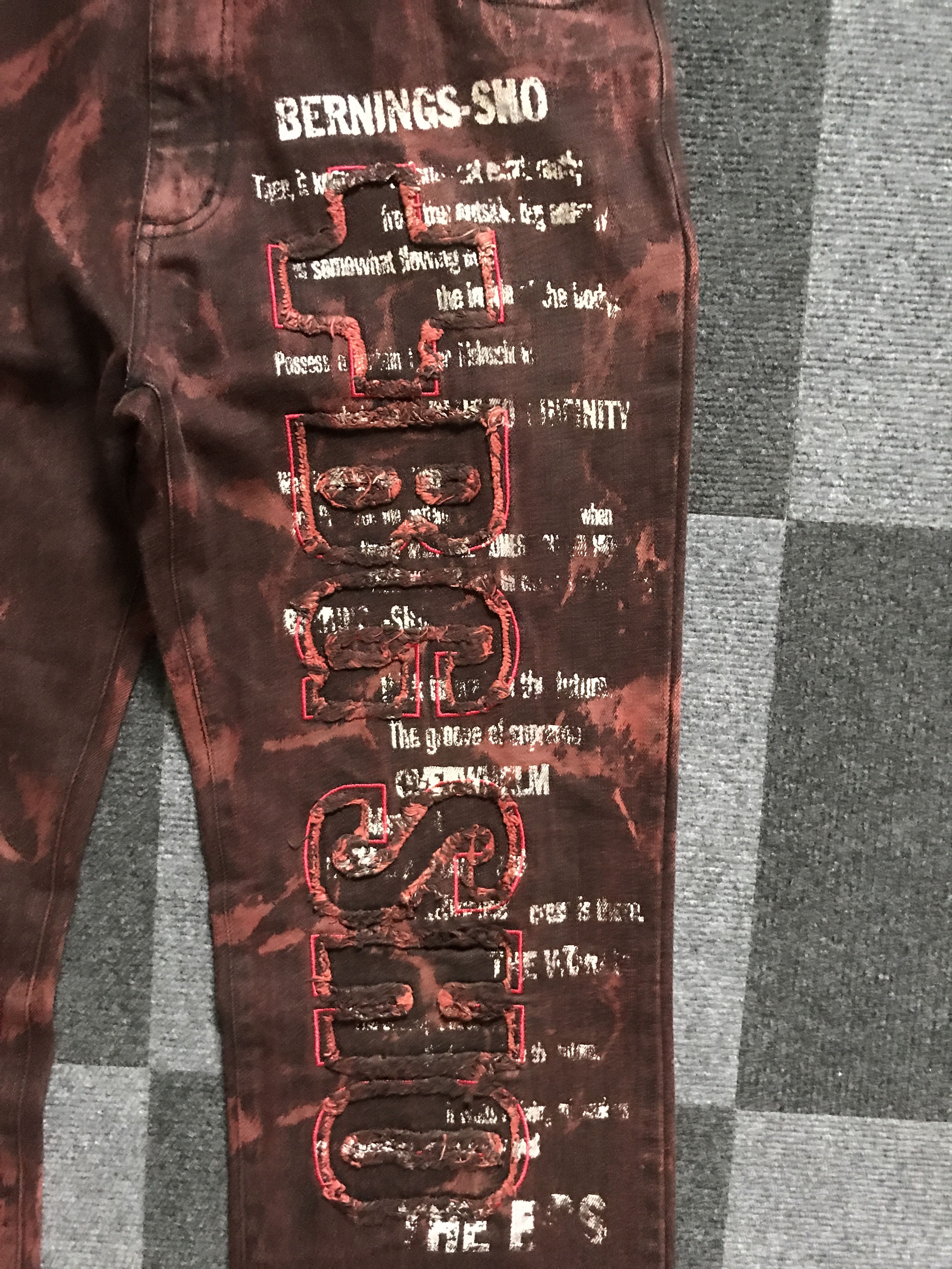 Japanese Brand D97 BERNINGS SHO Punk Seditionaries Flare Distressed Jeans Size US 30 / EU 46 - 8 Thumbnail